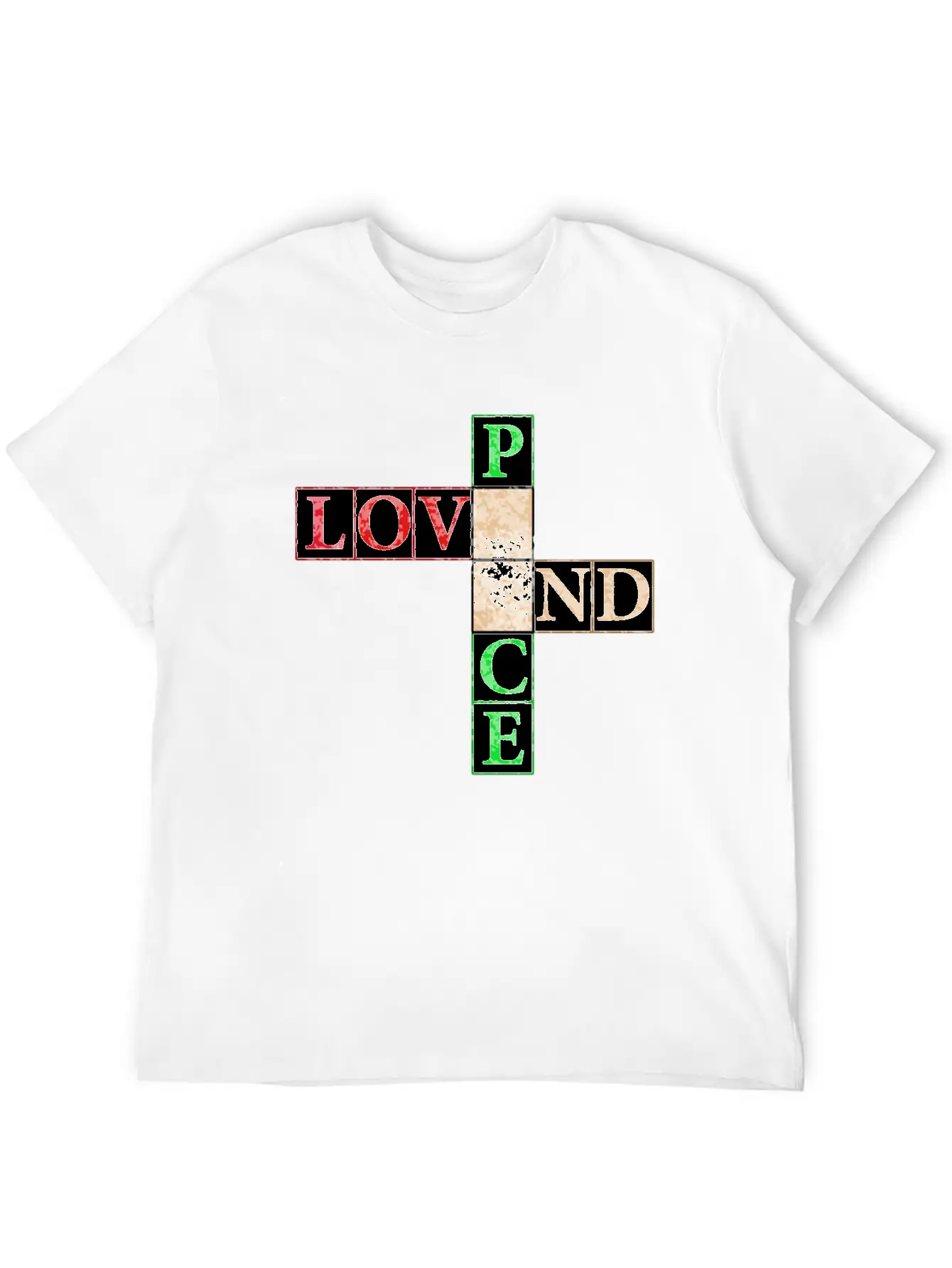 Peace And Love Crossword Timeless Short Sleeve Tee – Comfy And Minimalist Design