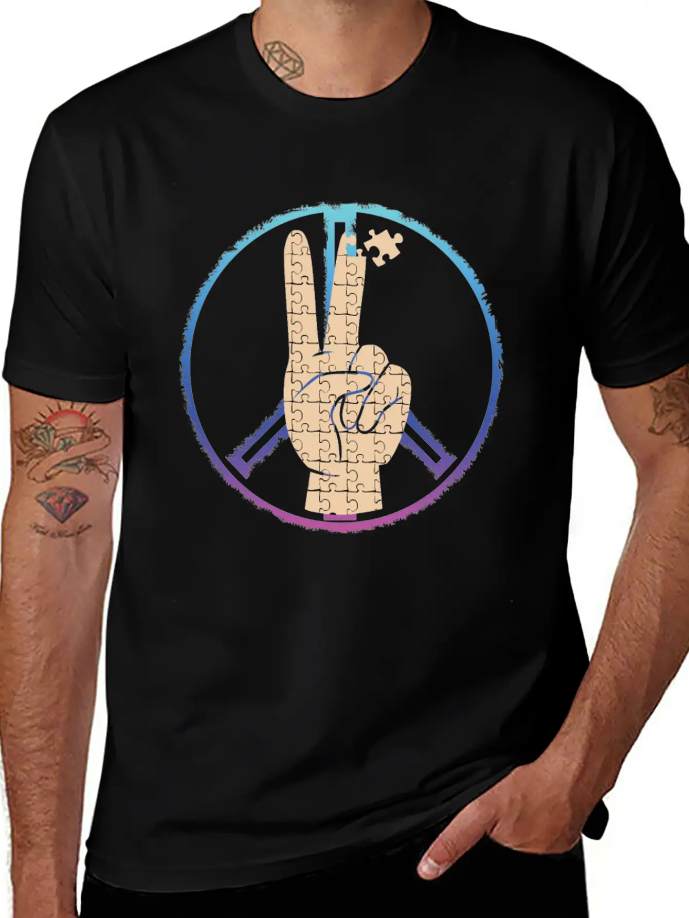 Peace By Piece Comfortable Minimalist Graphic Tee – Summer Style Essential
