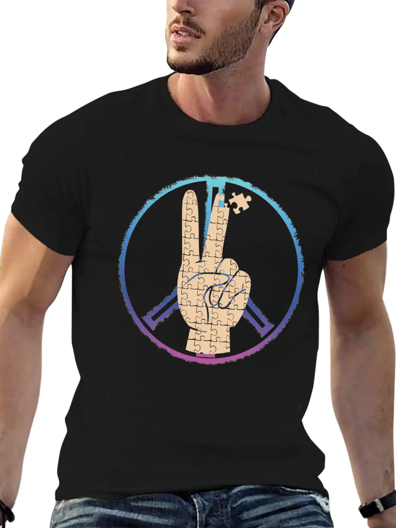 Peace By Piece Comfortable Minimalist Graphic Tee – Summer Style Essential