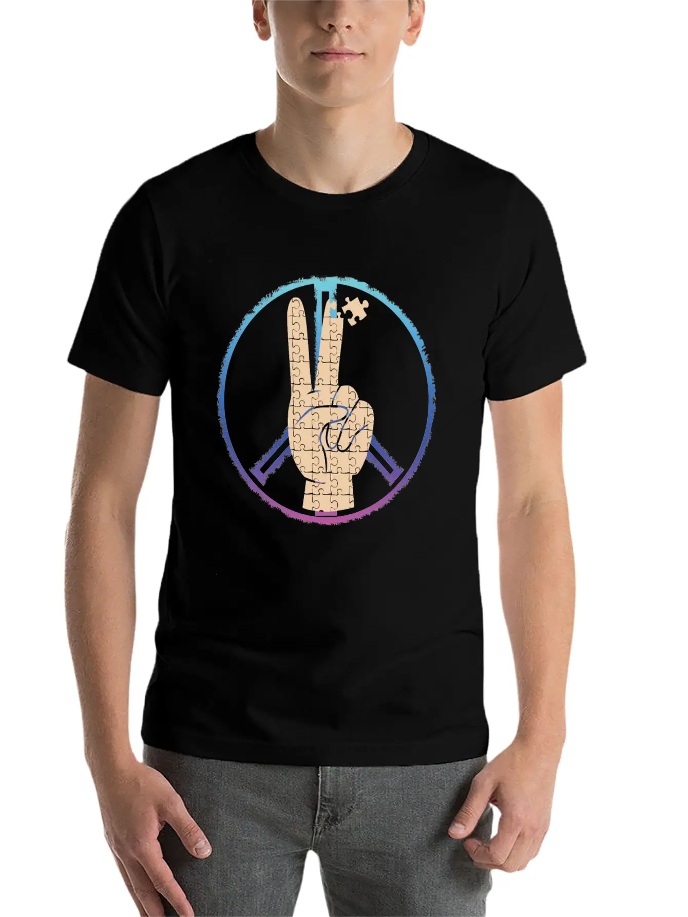 Peace By Piece Comfortable Minimalist Graphic Tee – Summer Style Essential