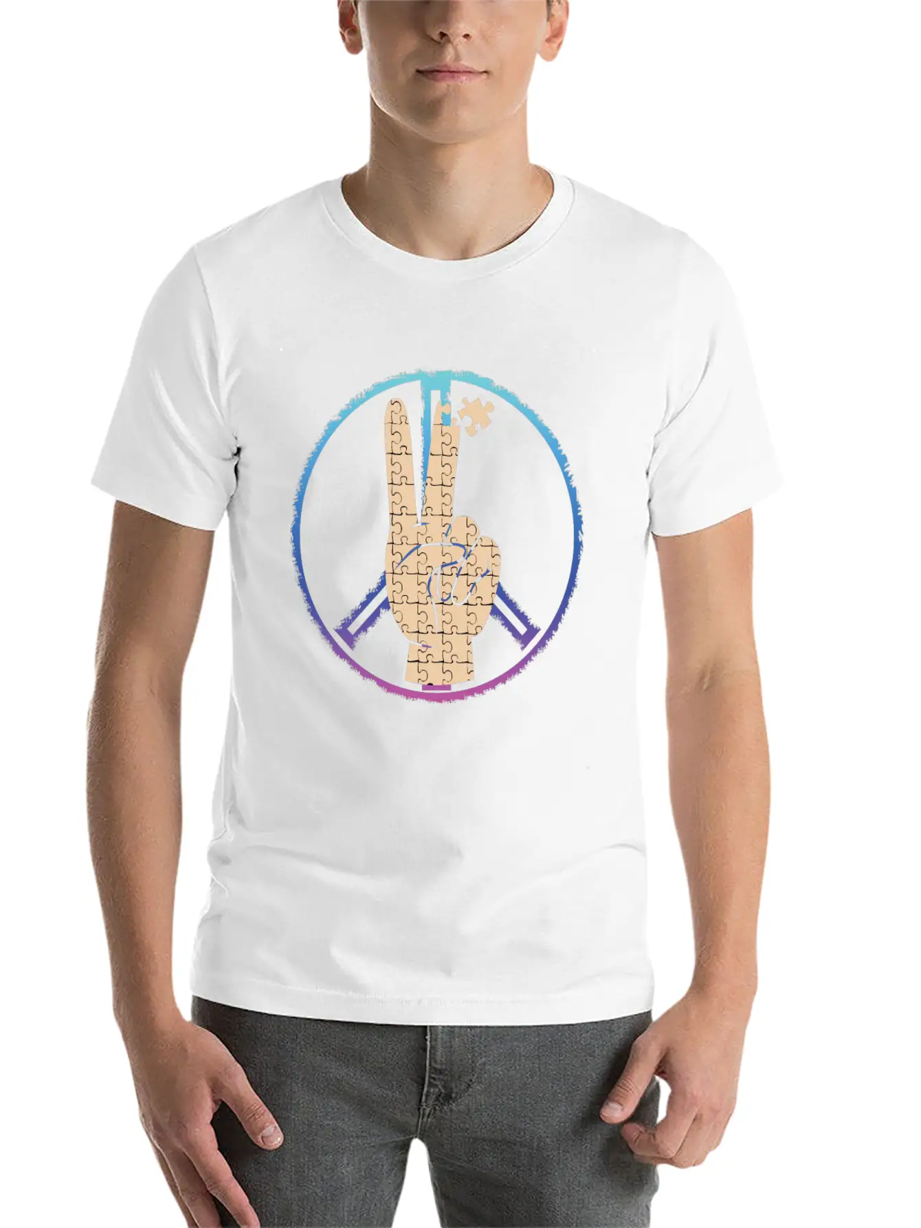 Peace By Piece Comfortable Minimalist Graphic Tee – Summer Style Essential