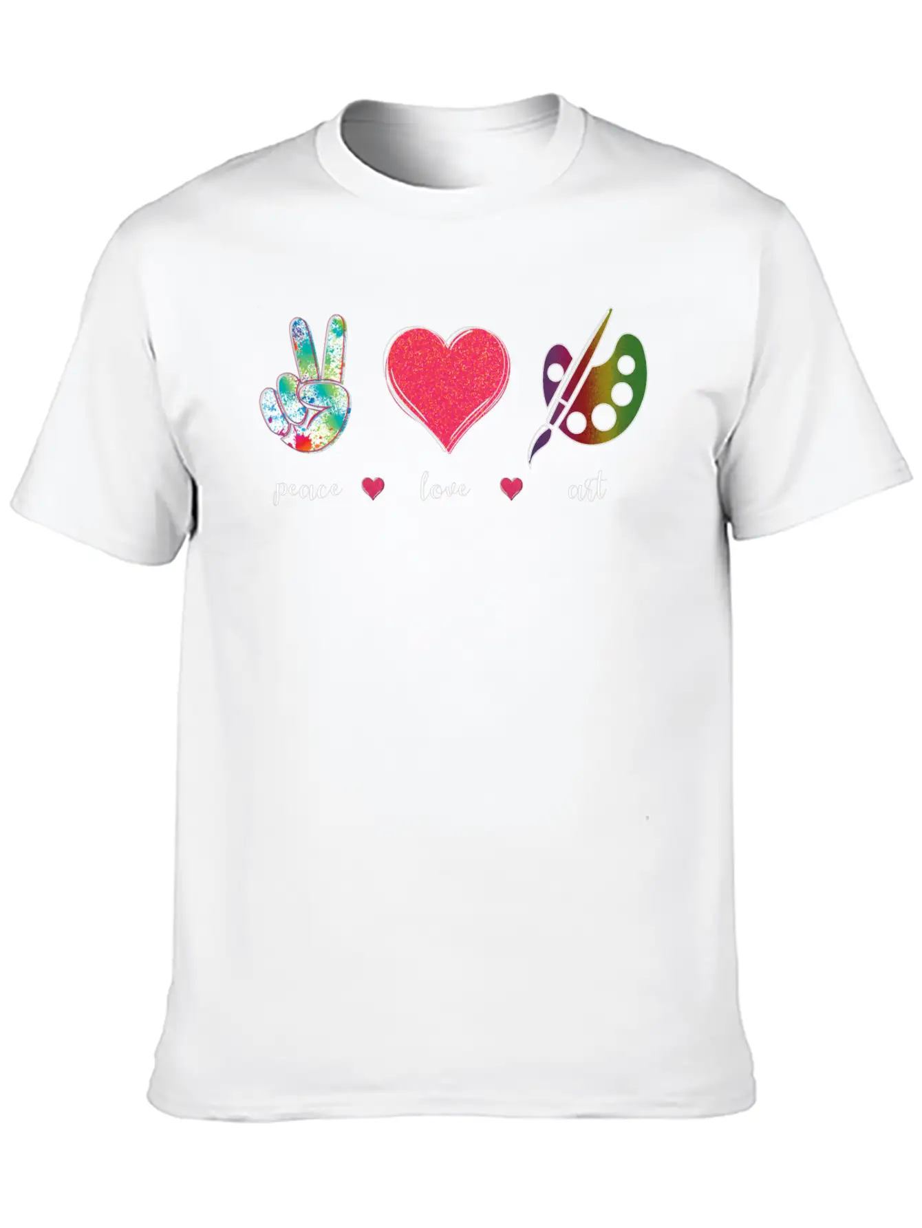 Peace Love Art Cute Creative Artist Art Teachers Timeless Short Sleeve Tee – Comfy And Minimalist Design
