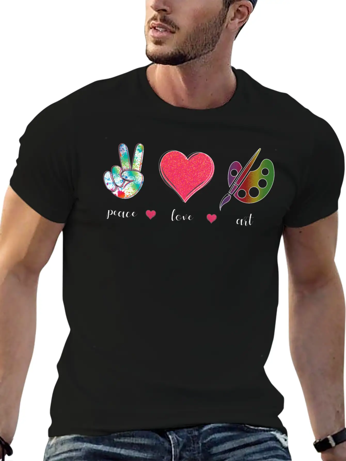 Peace Love Art Cute Creative Artist Art Teachers Timeless Short Sleeve Tee – Comfy And Minimalist Design