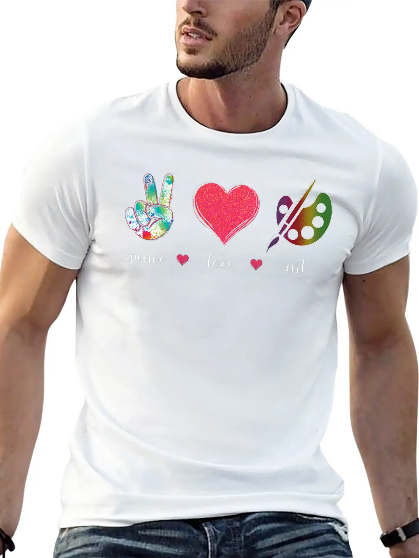 Peace Love Art Cute Creative Artist Art Teachers Timeless Short Sleeve Tee – Comfy And Minimalist Design