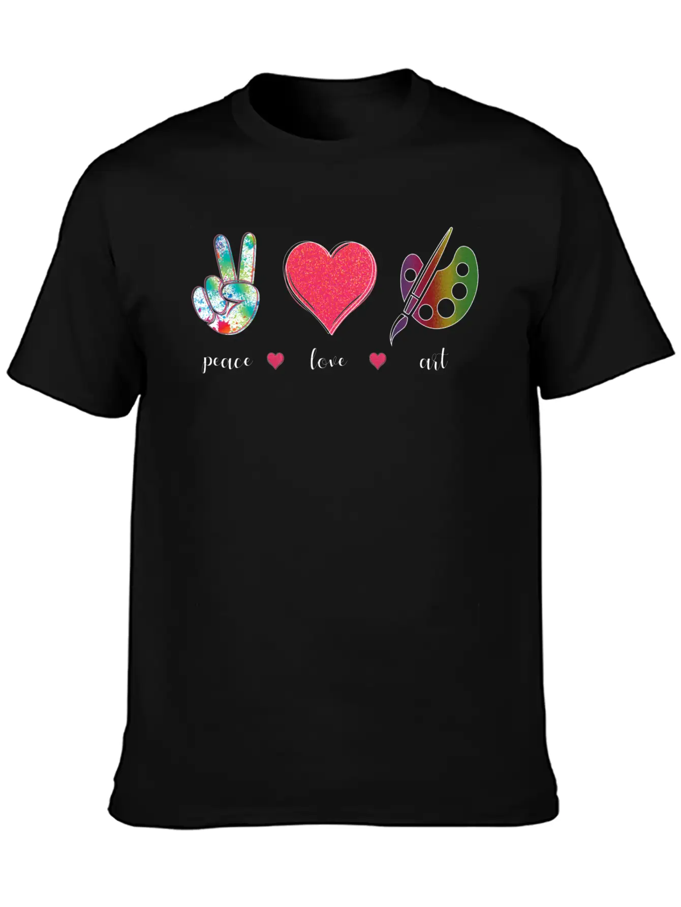 Peace Love Art Cute Creative Artist Art Teachers Timeless Short Sleeve Tee – Comfy And Minimalist Design