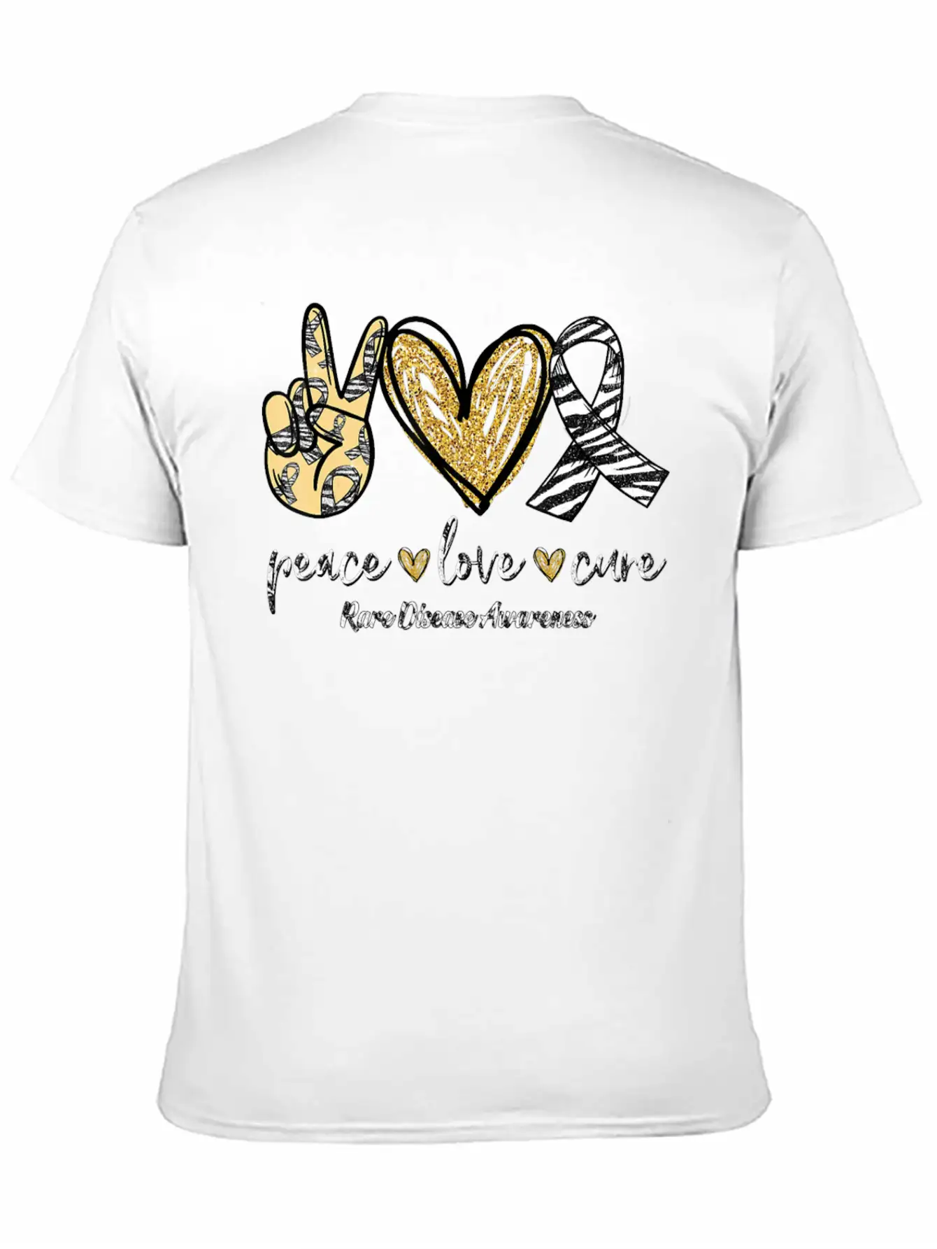 Peace Love Cure Rare Disease Awareness T-Shirt Essential Unisex Summer Tee – Soft Cotton Casual Fit
