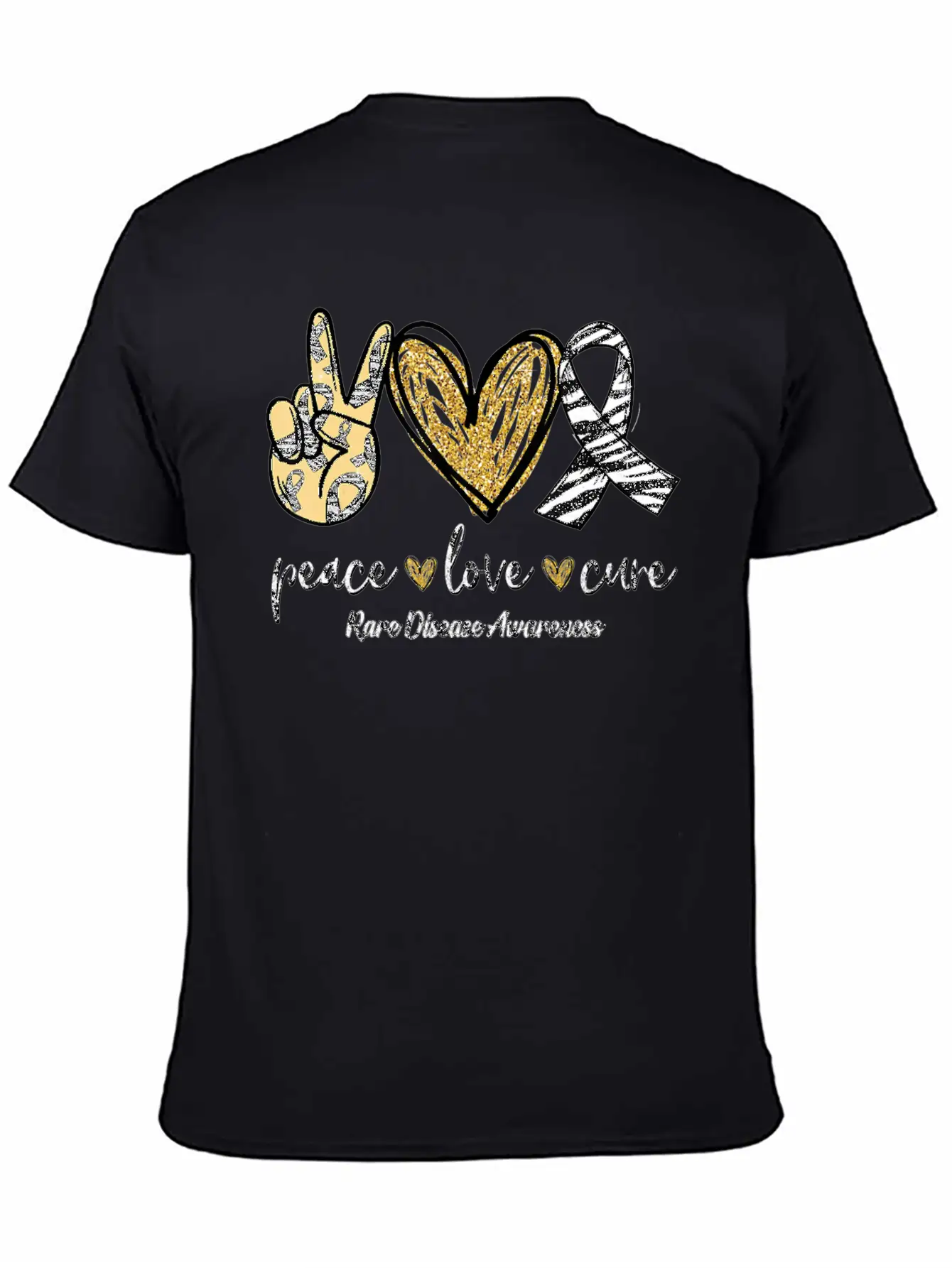 Peace Love Cure Rare Disease Awareness T-Shirt Essential Unisex Summer Tee – Soft Cotton Casual Fit