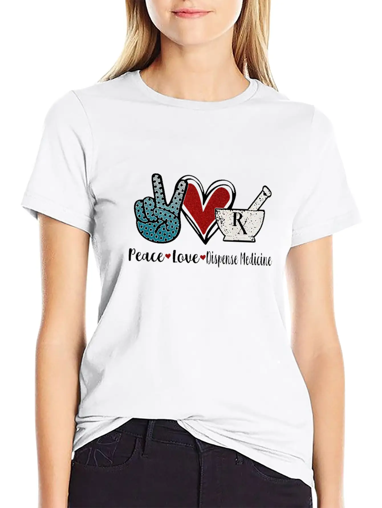 Peace Love Dispense Medicine RX Pharmacist Basic Graphic T-Shirt – Daily Comfort In Soft Cotton
