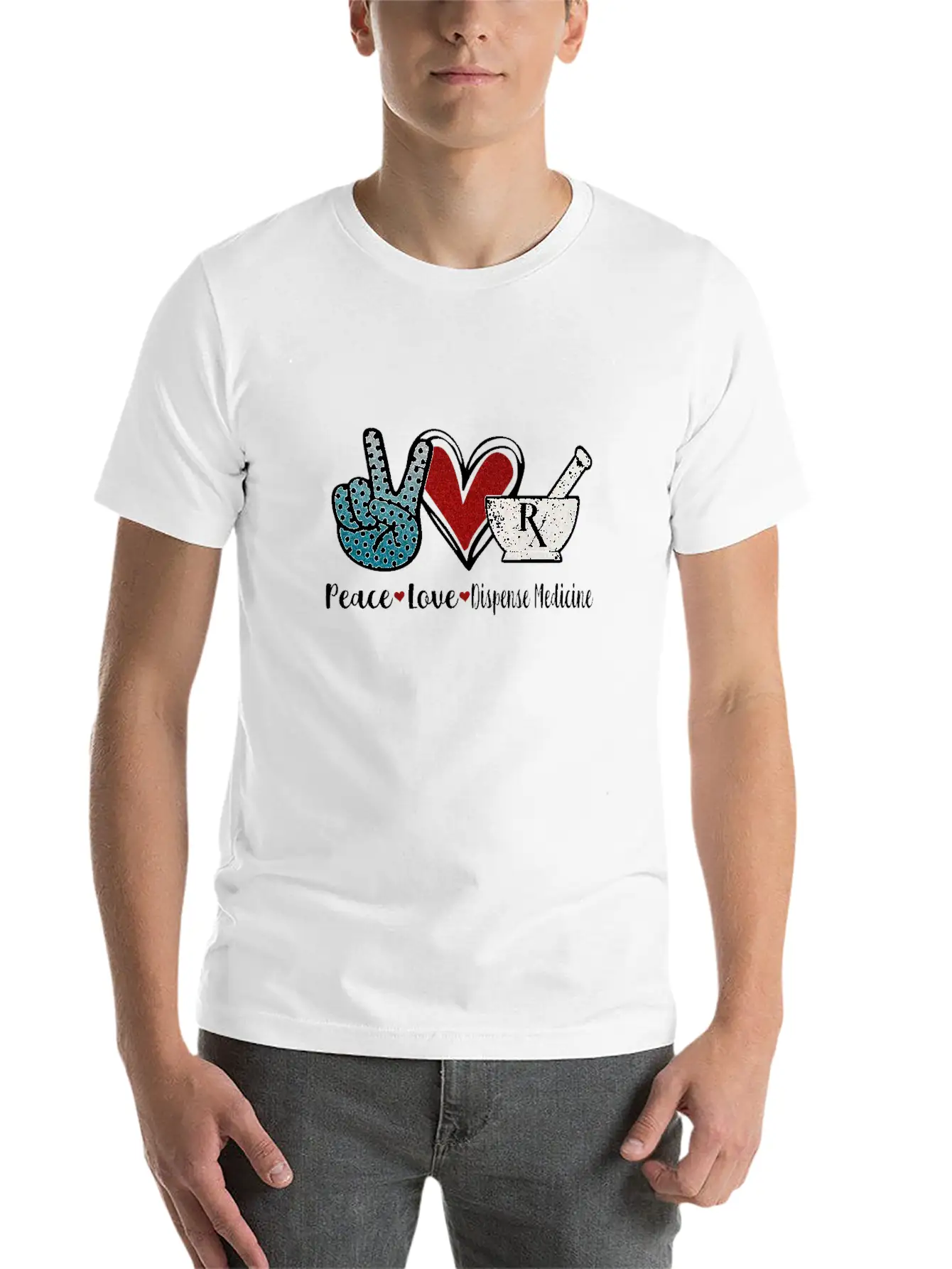 Peace Love Dispense Medicine RX Pharmacist Basic Graphic T-Shirt – Daily Comfort In Soft Cotton