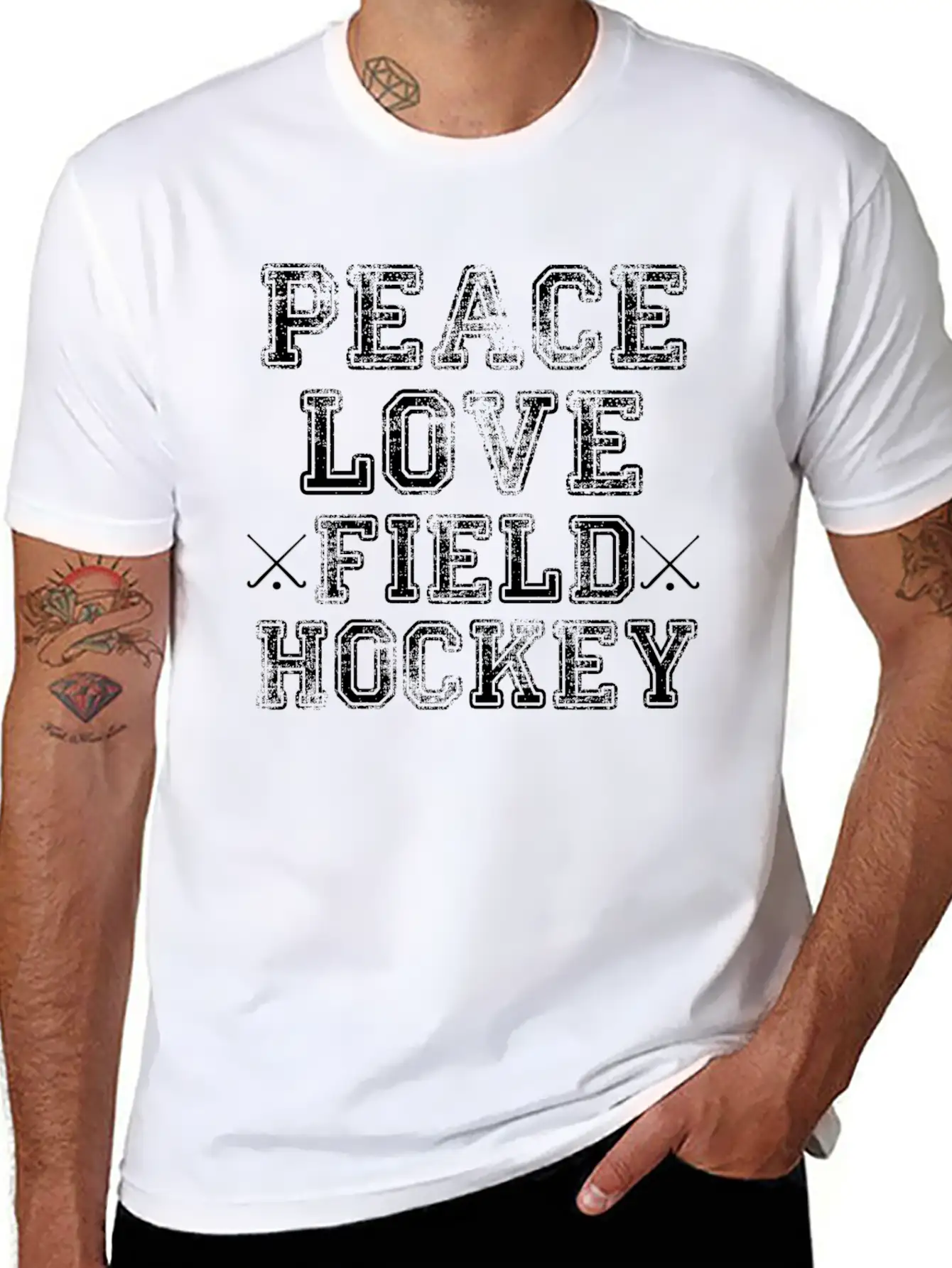 Peace, Love, Field Hockey Timeless Short Sleeve Tee – Comfy And Minimalist Design