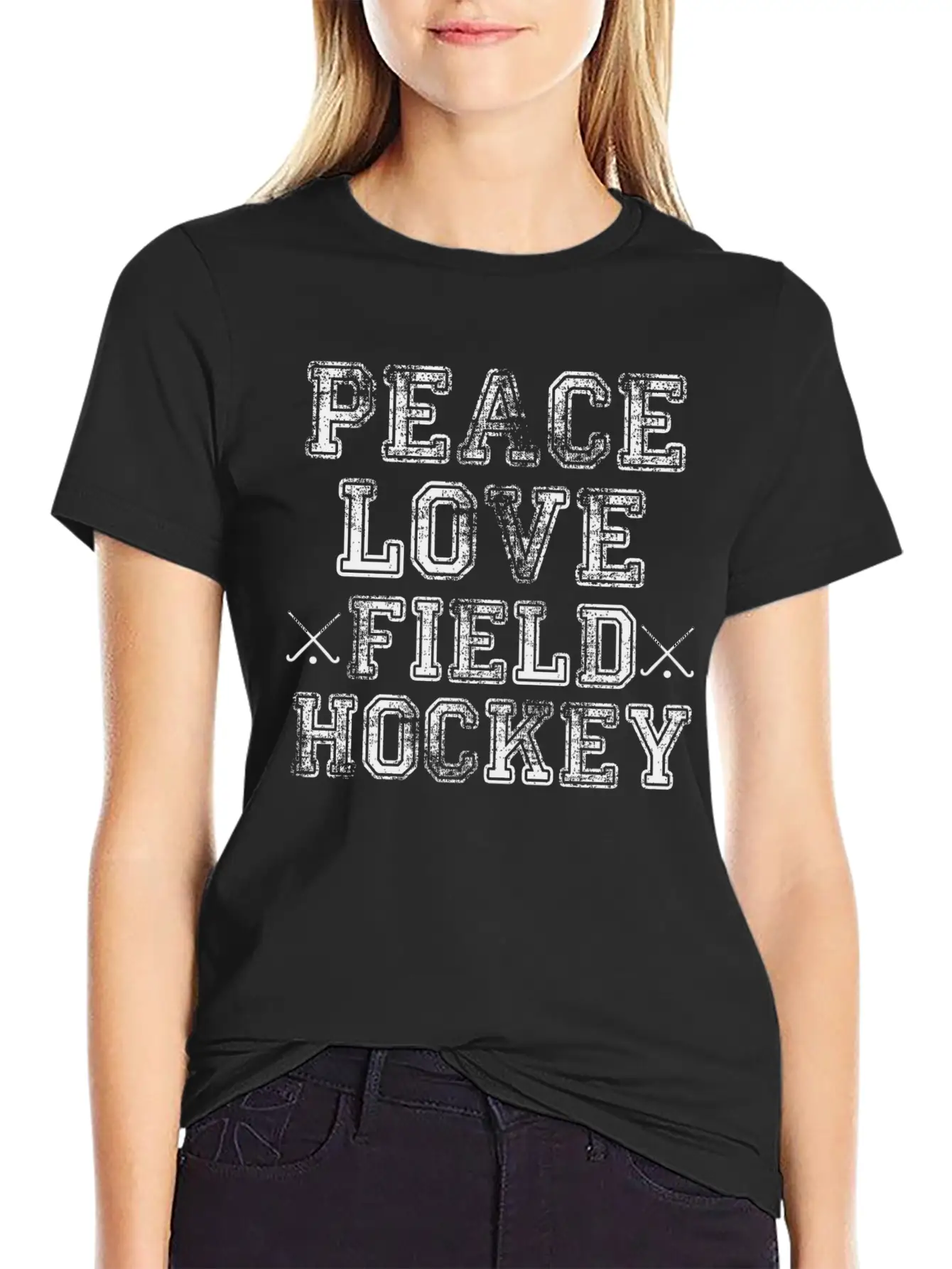 Peace, Love, Field Hockey Timeless Short Sleeve Tee – Comfy And Minimalist Design