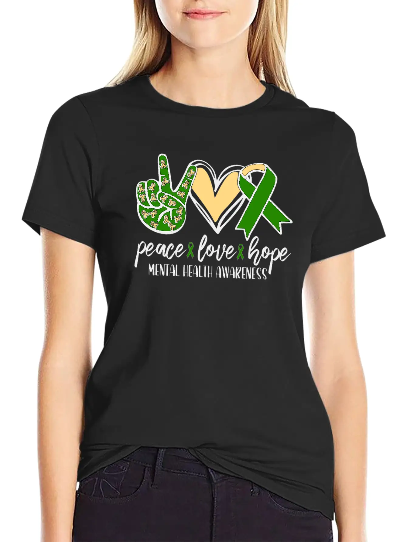 Peace Love Hope Mental Health Awareness Essential Unisex Summer Tee – Soft Cotton Casual Fit