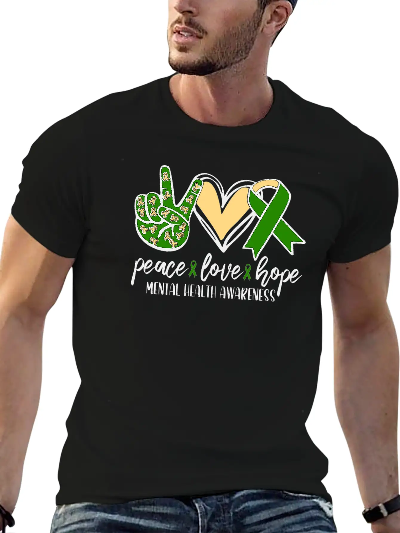 Peace Love Hope Mental Health Awareness Essential Unisex Summer Tee – Soft Cotton Casual Fit
