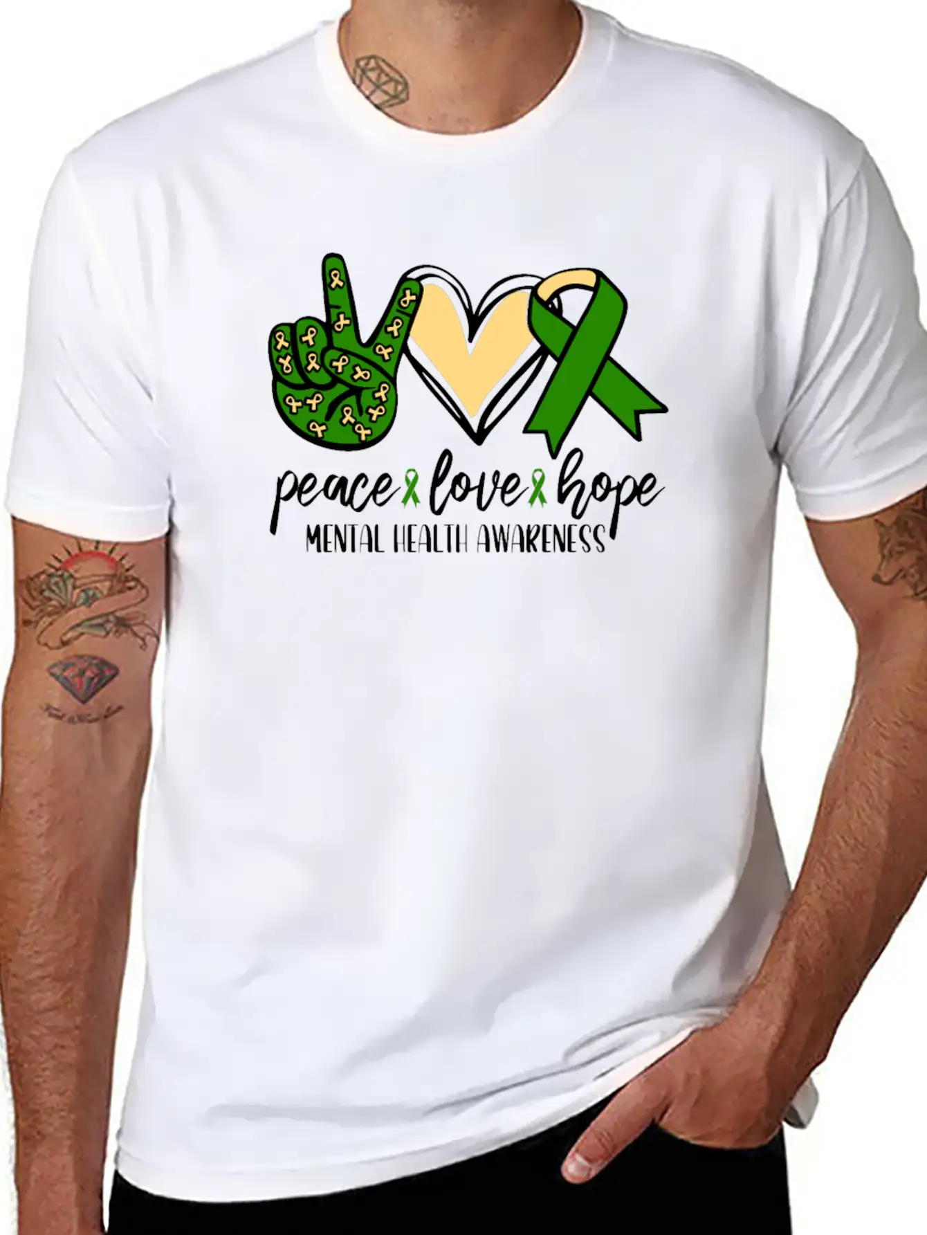 Peace Love Hope Mental Health Awareness Essential Unisex Summer Tee – Soft Cotton Casual Fit