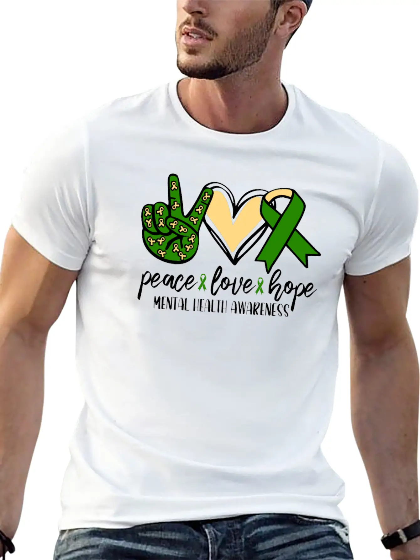 Peace Love Hope Mental Health Awareness Essential Unisex Summer Tee – Soft Cotton Casual Fit