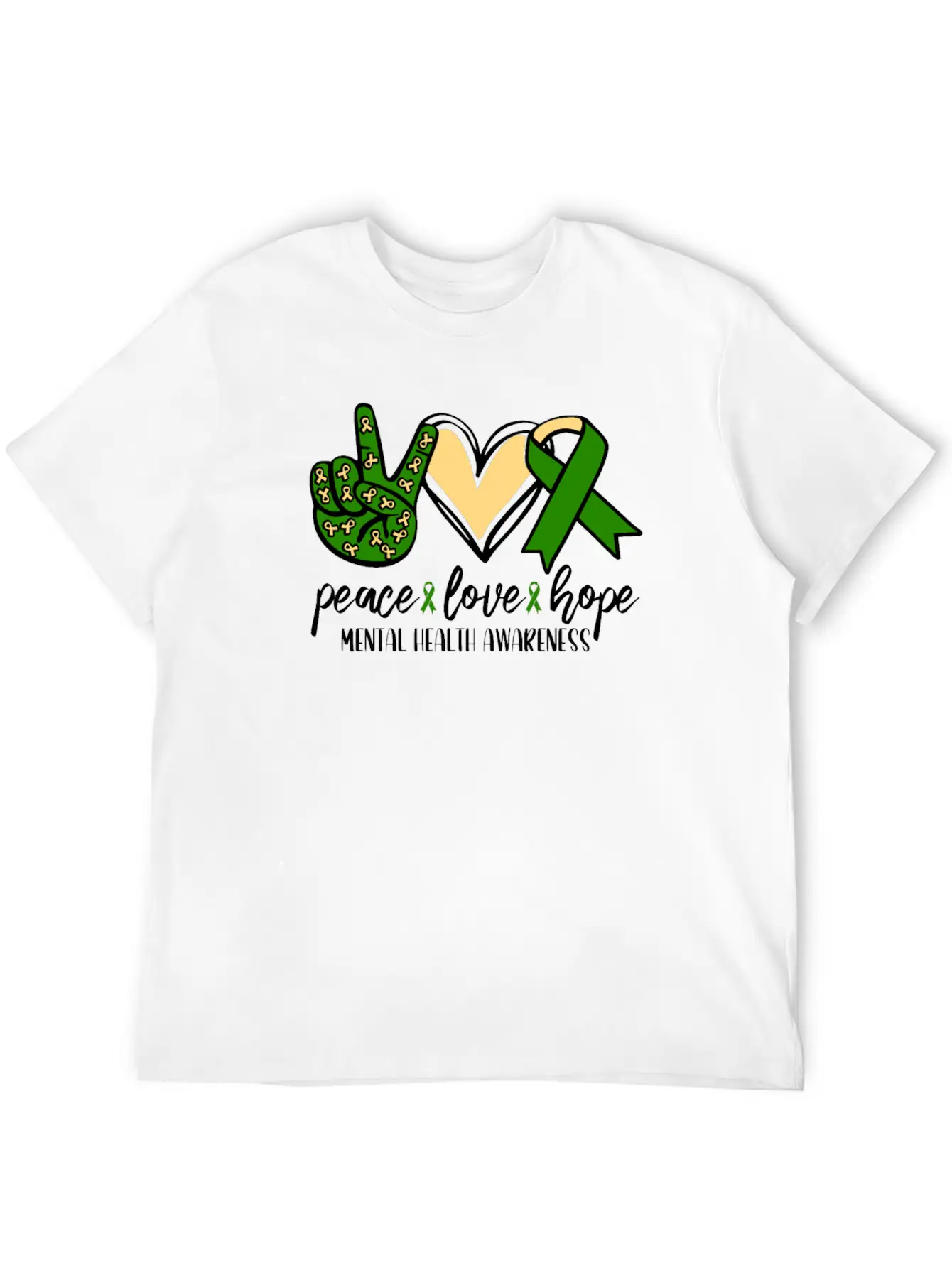 Peace Love Hope Mental Health Awareness Essential Unisex Summer Tee – Soft Cotton Casual Fit