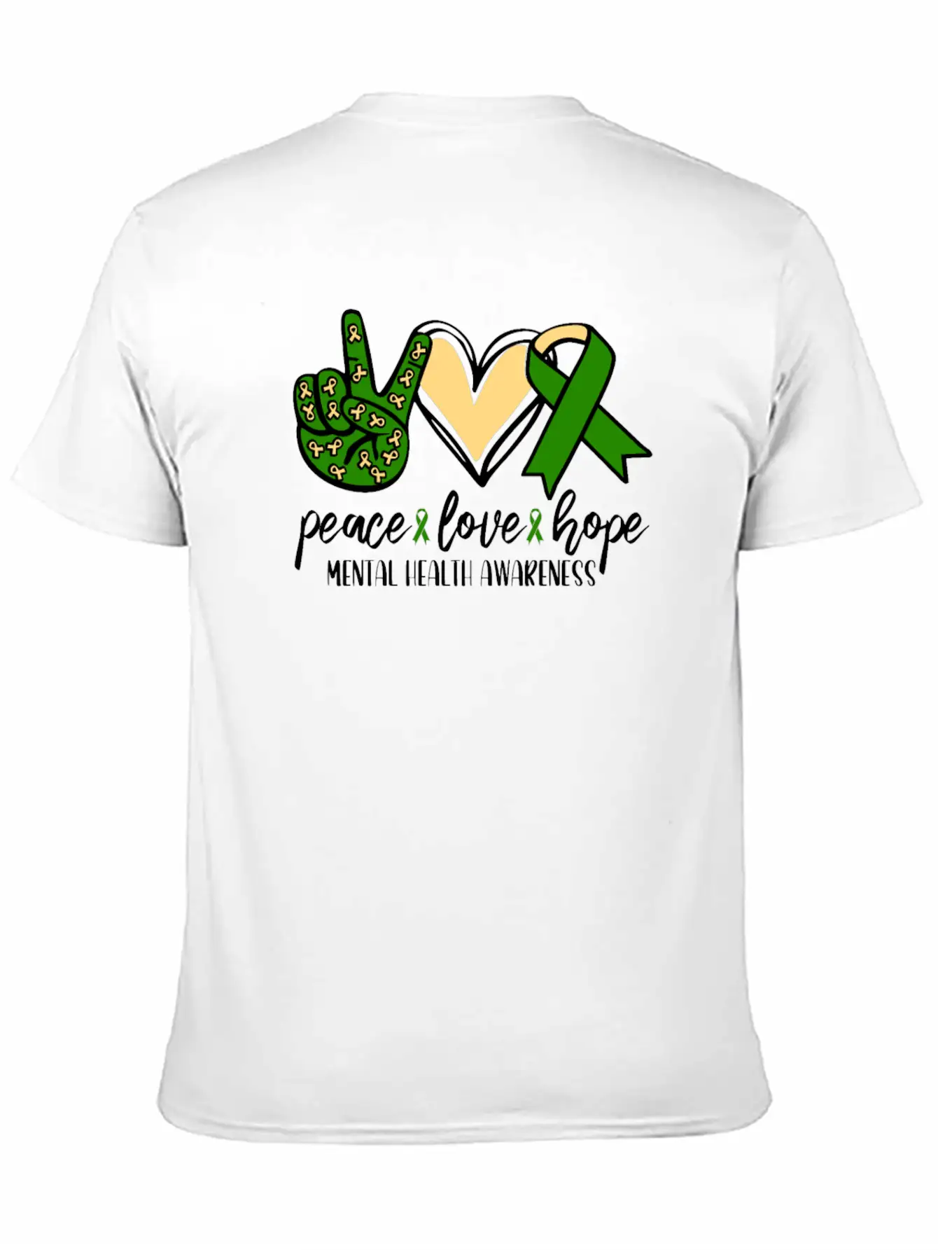 Peace Love Hope Mental Health Awareness Essential Unisex Summer Tee – Soft Cotton Casual Fit