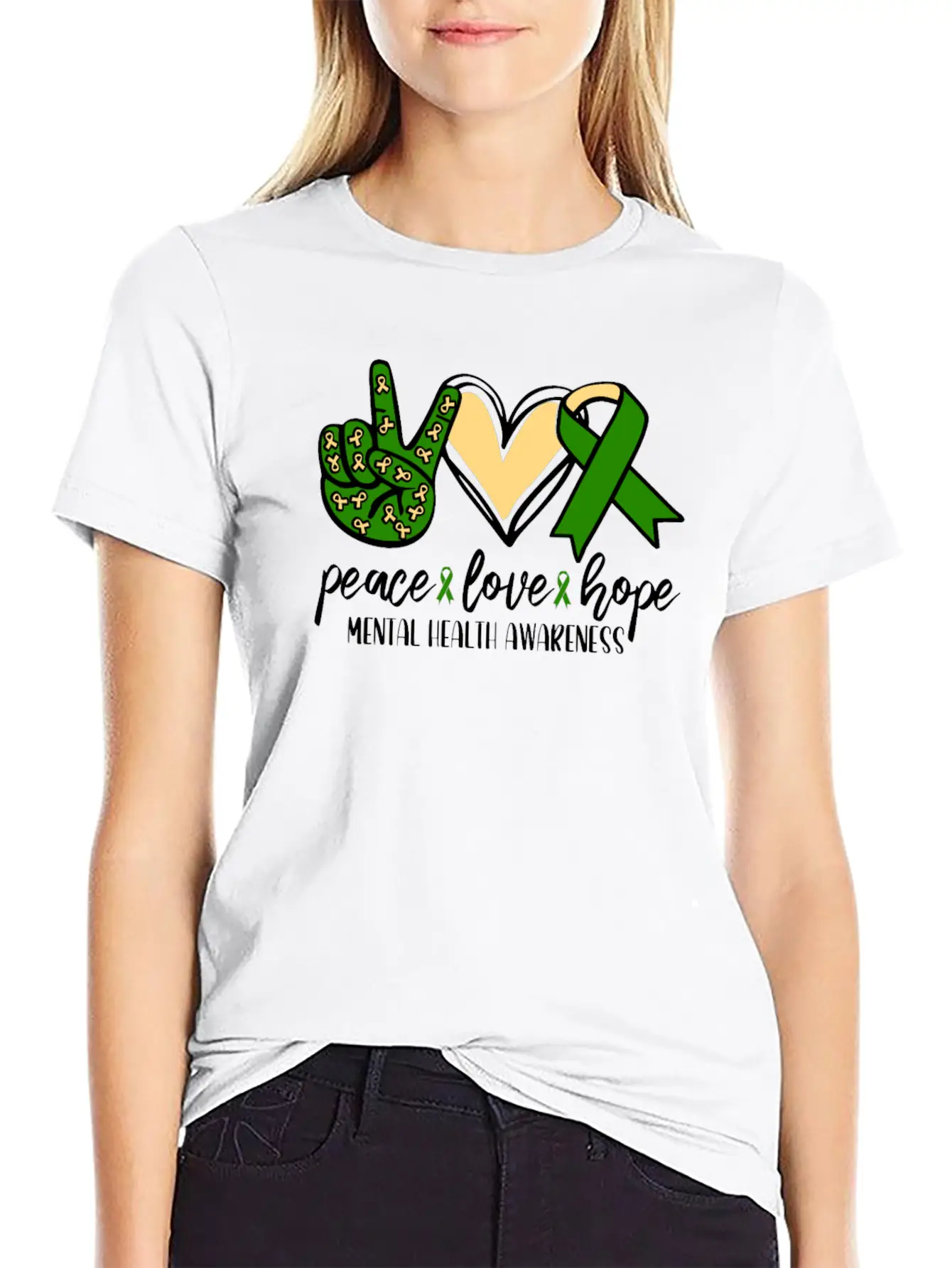 Peace Love Hope Mental Health Awareness Essential Unisex Summer Tee – Soft Cotton Casual Fit