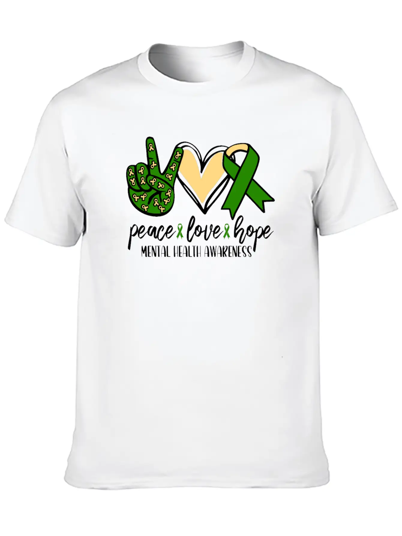 Peace Love Hope Mental Health Awareness Essential Unisex Summer Tee – Soft Cotton Casual Fit