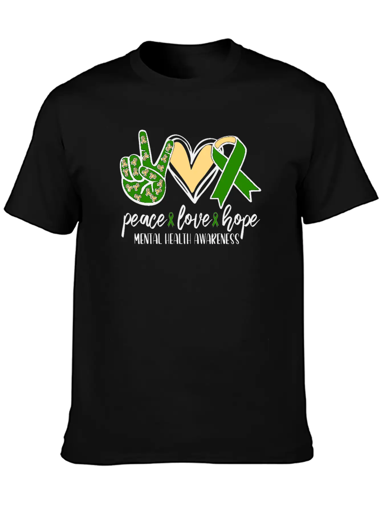 Peace Love Hope Mental Health Awareness Essential Unisex Summer Tee – Soft Cotton Casual Fit