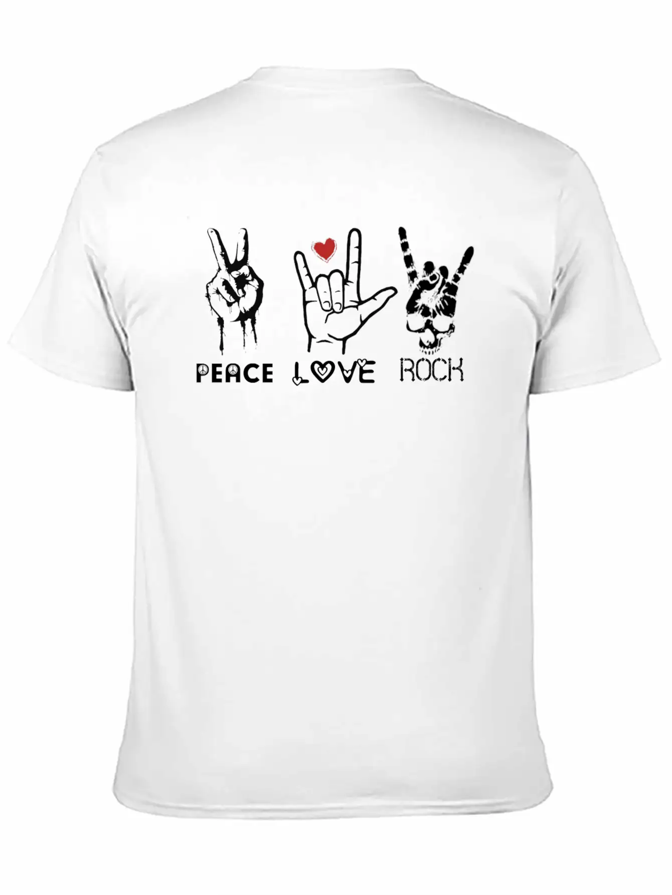 Peace Love Rock Unisex Short Sleeve Soft Cotton T-Shirt – Casual Everyday Wear