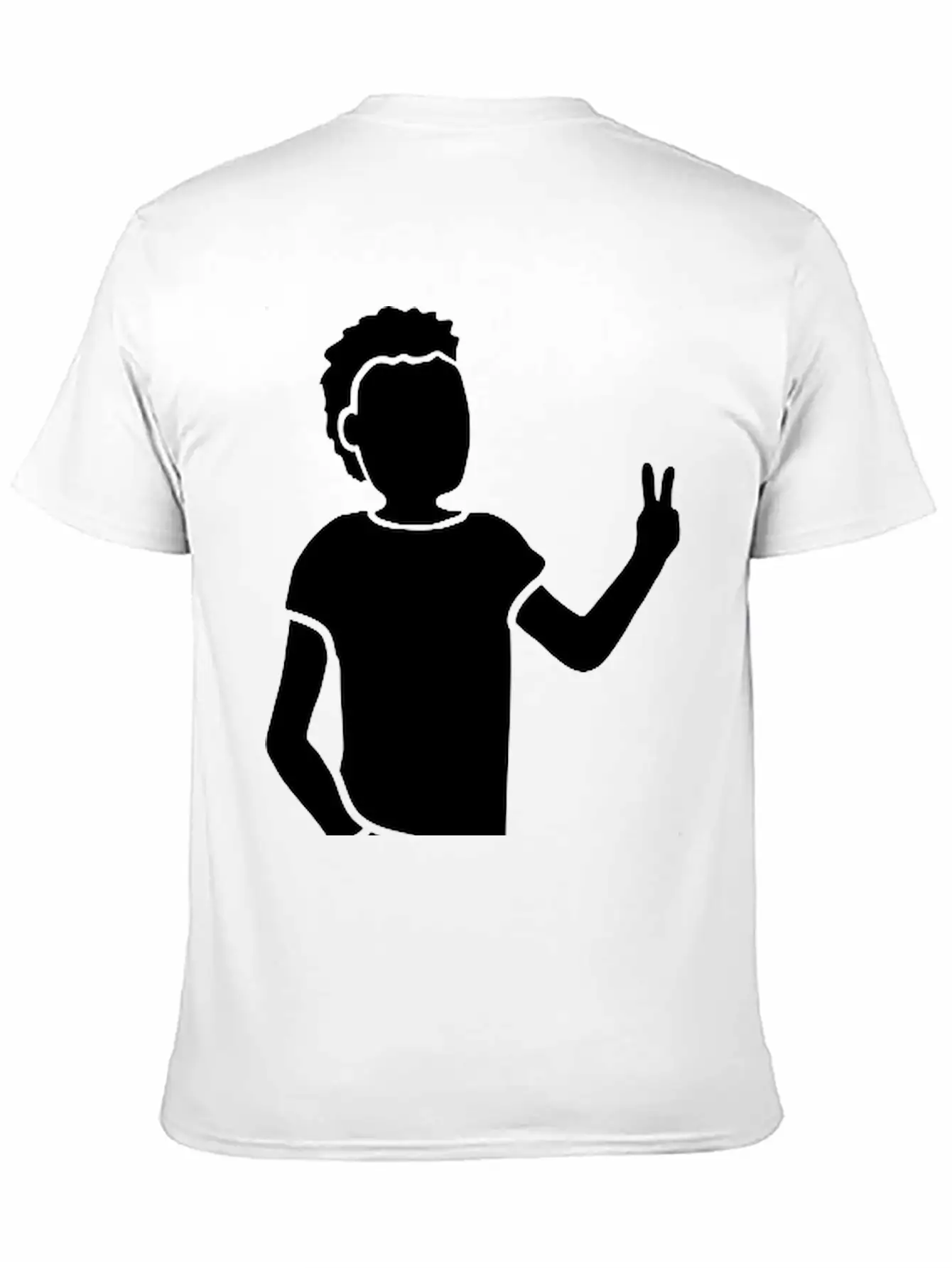 Peace Sign Youth Silhouette Unisex Short Sleeve Soft Cotton T-Shirt – Casual Everyday Wear