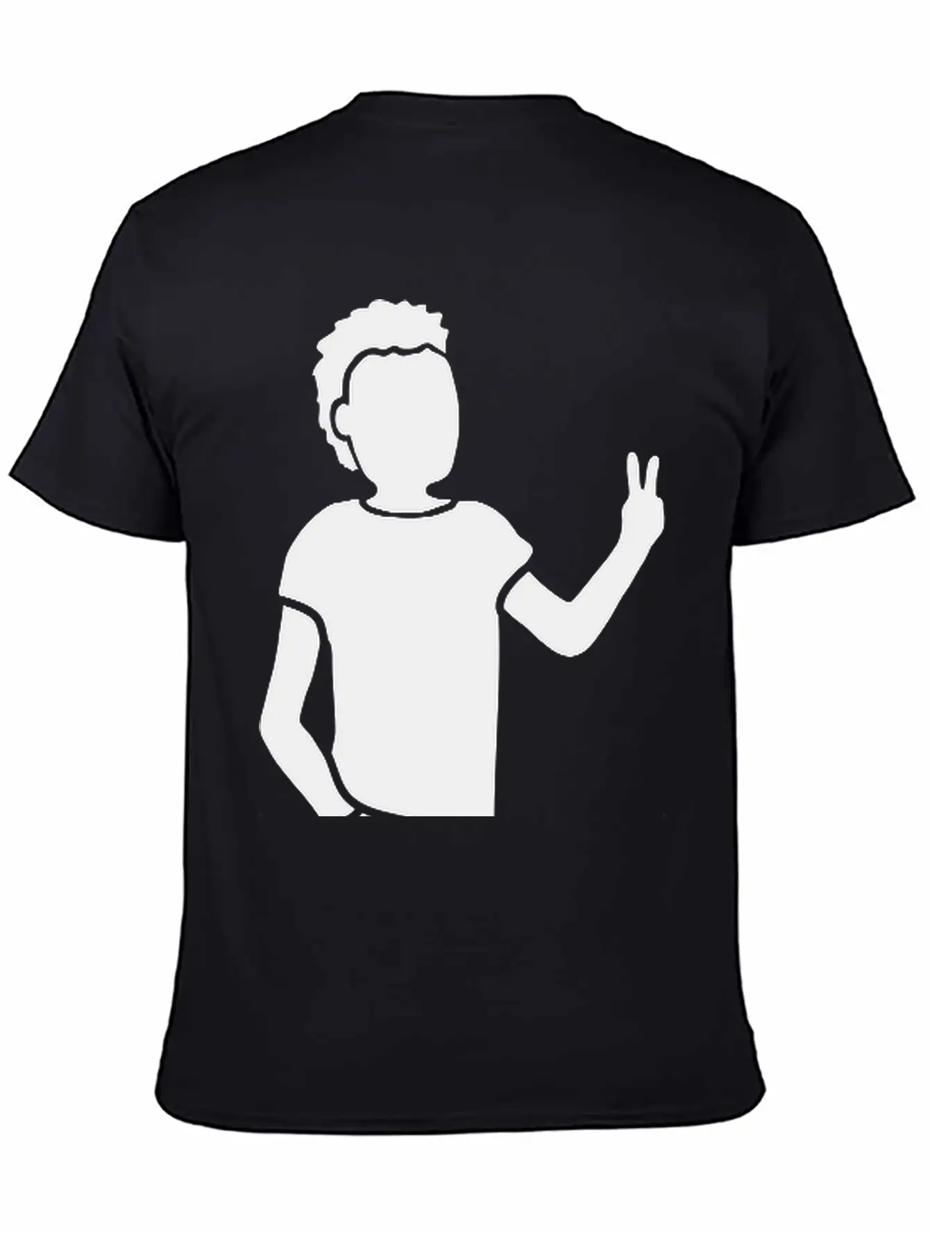 Peace Sign Youth Silhouette Unisex Short Sleeve Soft Cotton T-Shirt – Casual Everyday Wear