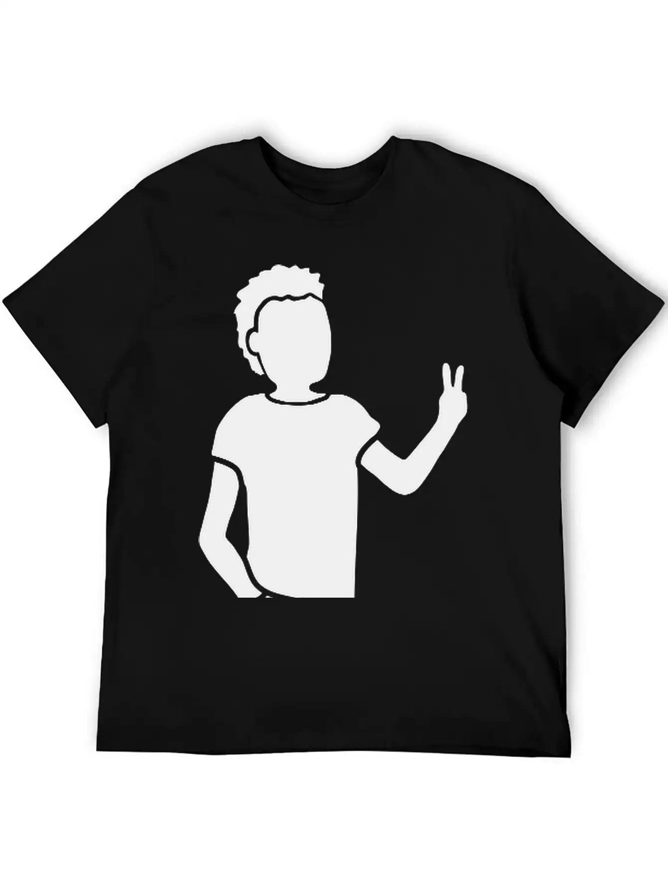Peace Sign Youth Silhouette Unisex Short Sleeve Soft Cotton T-Shirt – Casual Everyday Wear