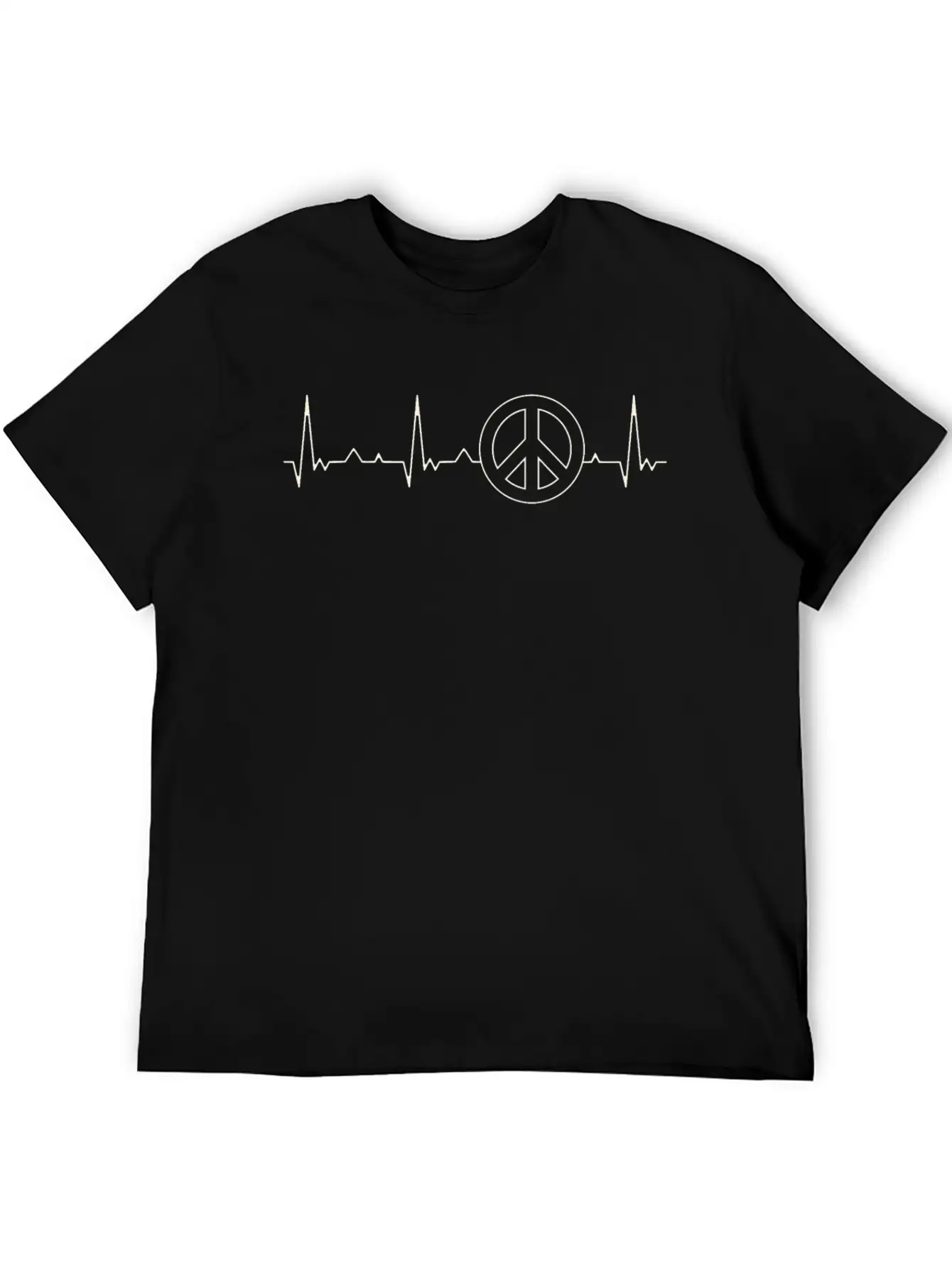 Peace Symbol. Heart. Love. EKG. Pulse. Beat. Unisex Casual T-Shirt – Clean Design For Daily Comfort