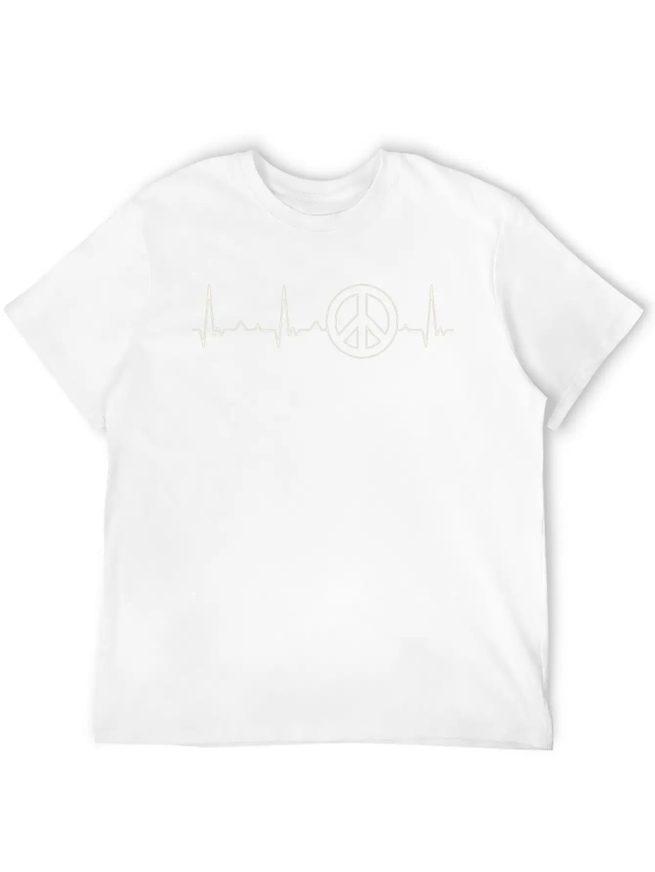 Peace Symbol. Heart. Love. EKG. Pulse. Beat. Unisex Casual T-Shirt – Clean Design For Daily Comfort