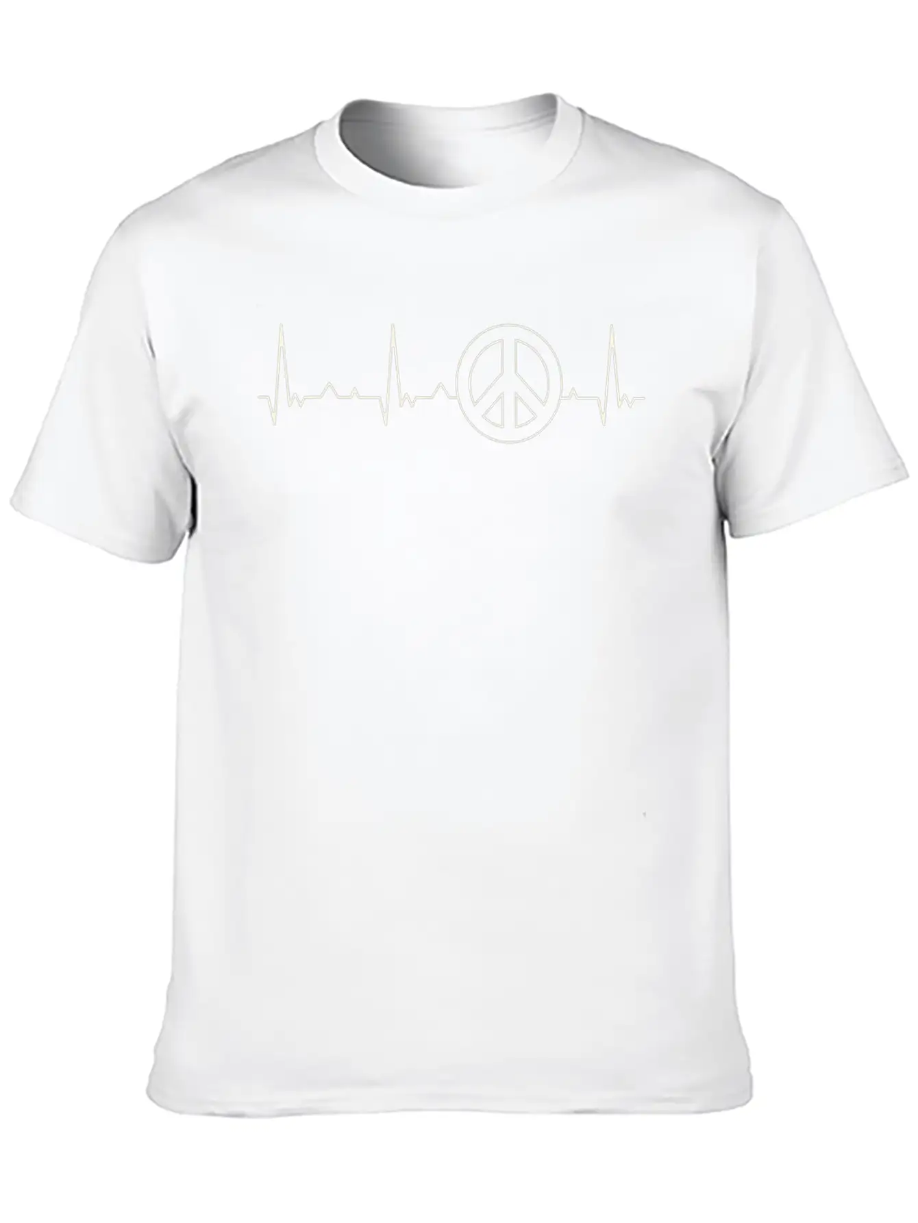 Peace Symbol. Heart. Love. EKG. Pulse. Beat. Unisex Casual T-Shirt – Clean Design For Daily Comfort