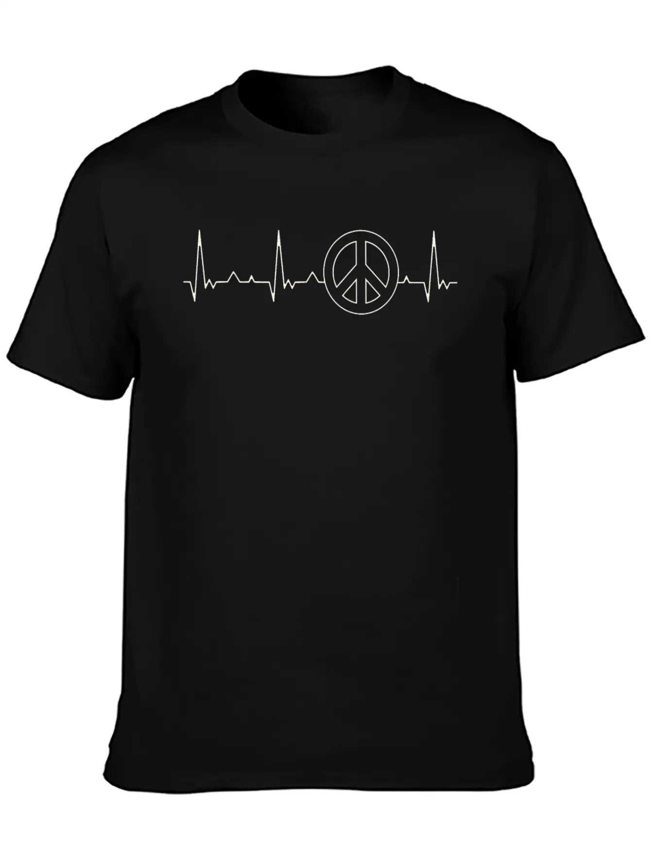 Peace Symbol. Heart. Love. EKG. Pulse. Beat. Unisex Casual T-Shirt – Clean Design For Daily Comfort