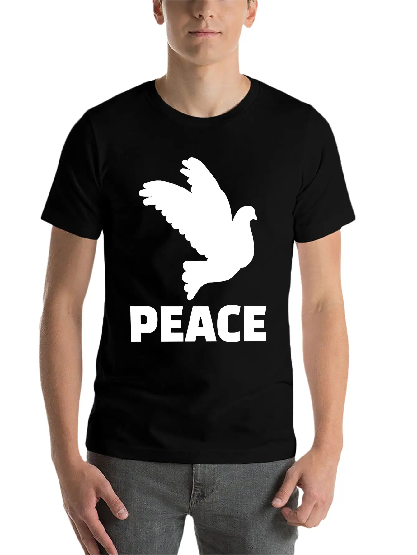 Peace Unisex Short Sleeve Soft Cotton T-Shirt – Casual Everyday Wear