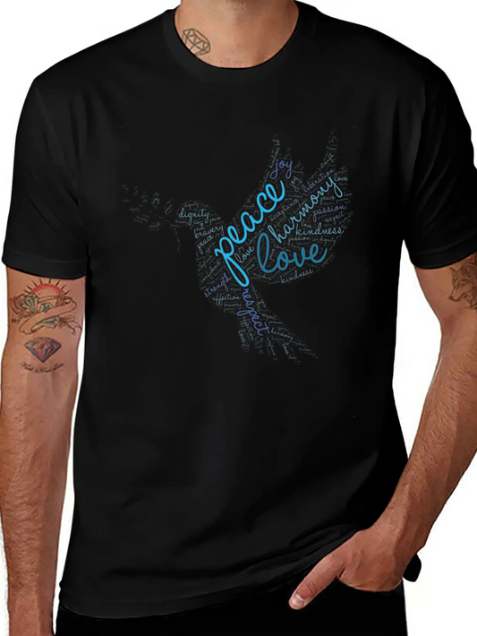 Peace Word Cloud On Light Stylish Everyday T-Shirt – Unisex Basic Cotton Tee
