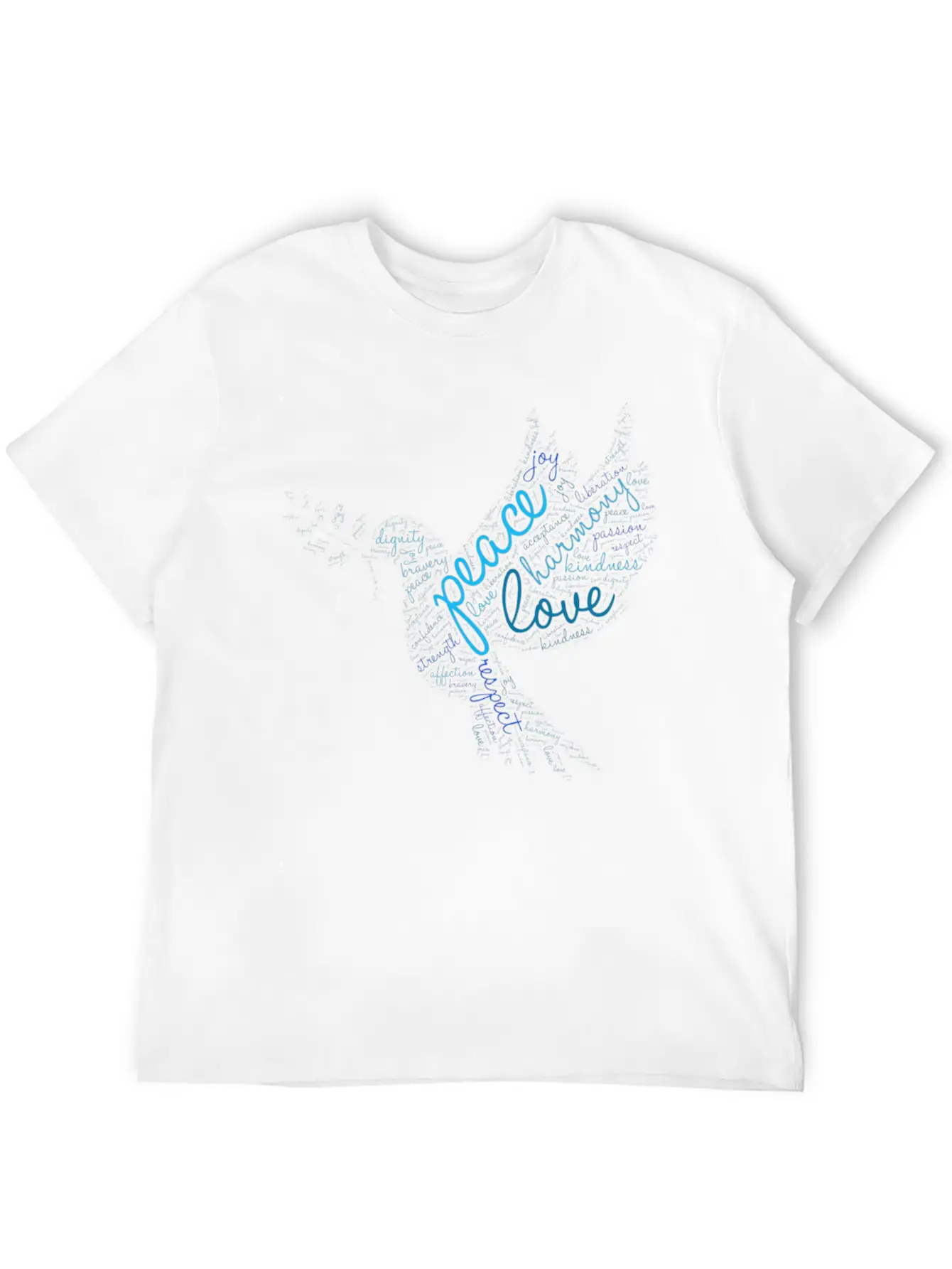 Peace Word Cloud On Light Stylish Everyday T-Shirt – Unisex Basic Cotton Tee
