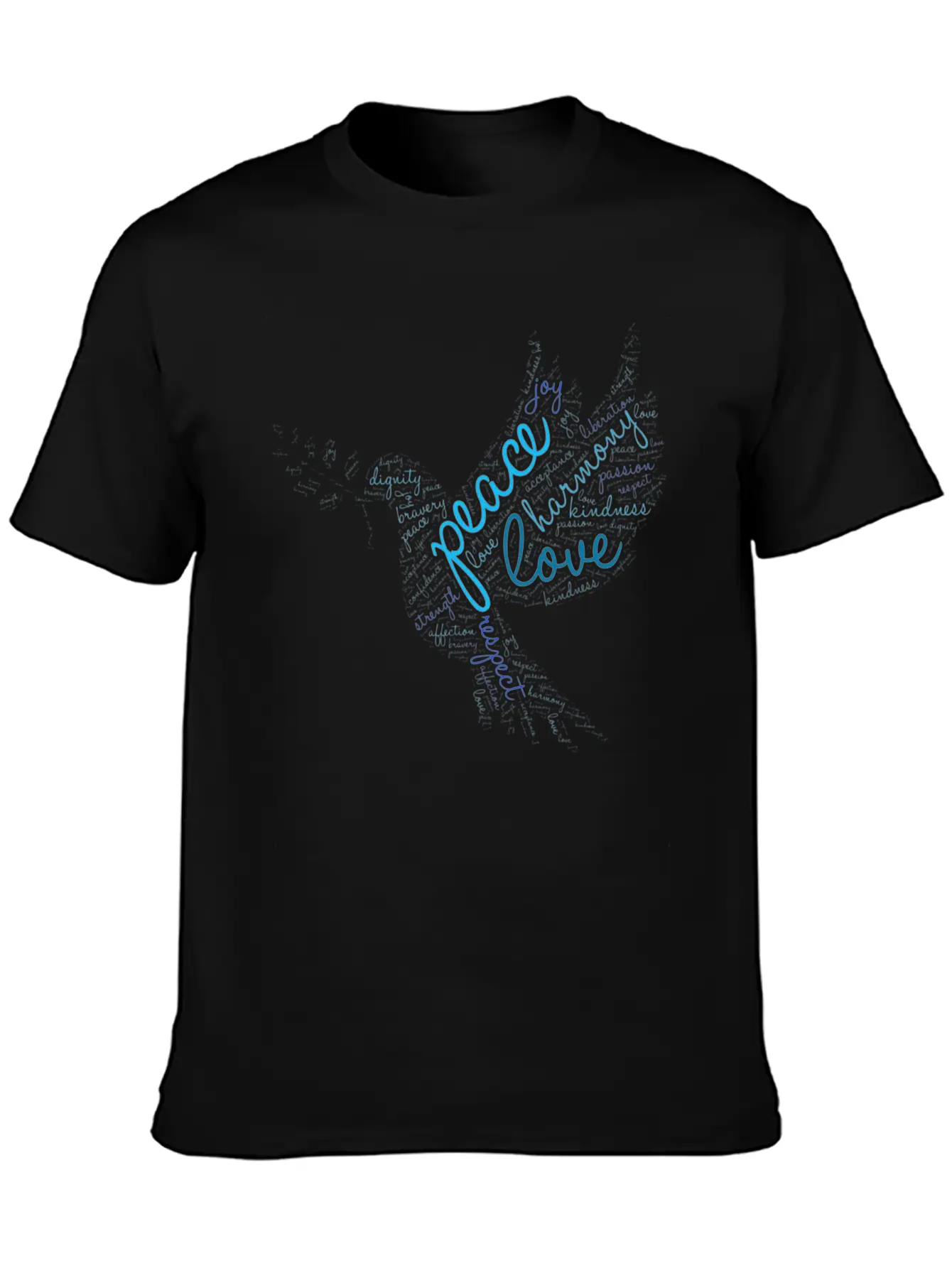 Peace Word Cloud On Light Stylish Everyday T-Shirt – Unisex Basic Cotton Tee