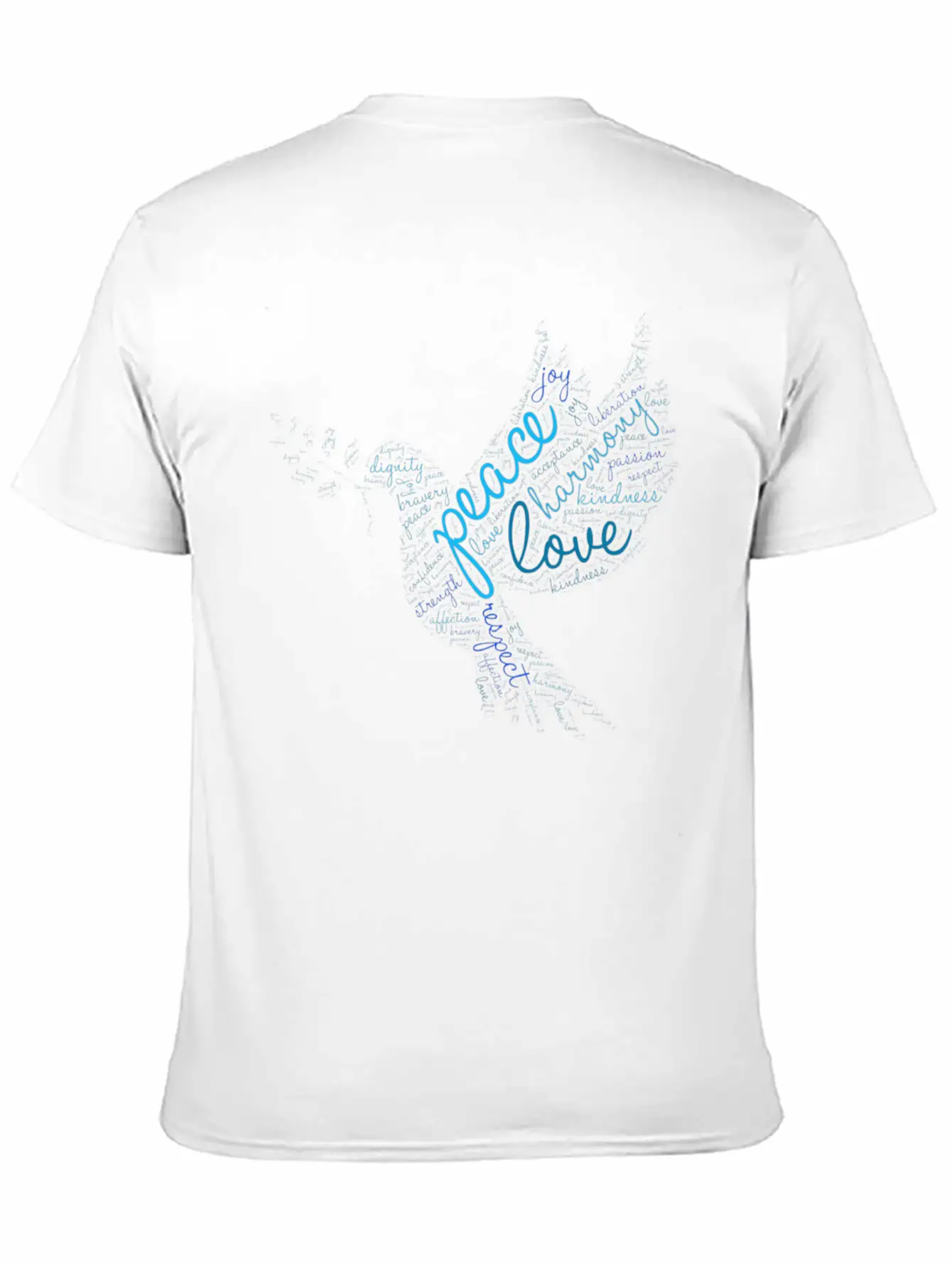 Peace Word Cloud On Light Stylish Everyday T-Shirt – Unisex Basic Cotton Tee