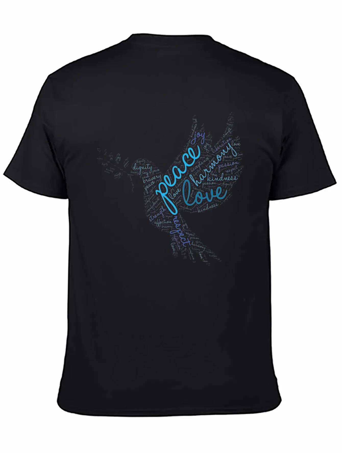 Peace Word Cloud On Light Stylish Everyday T-Shirt – Unisex Basic Cotton Tee