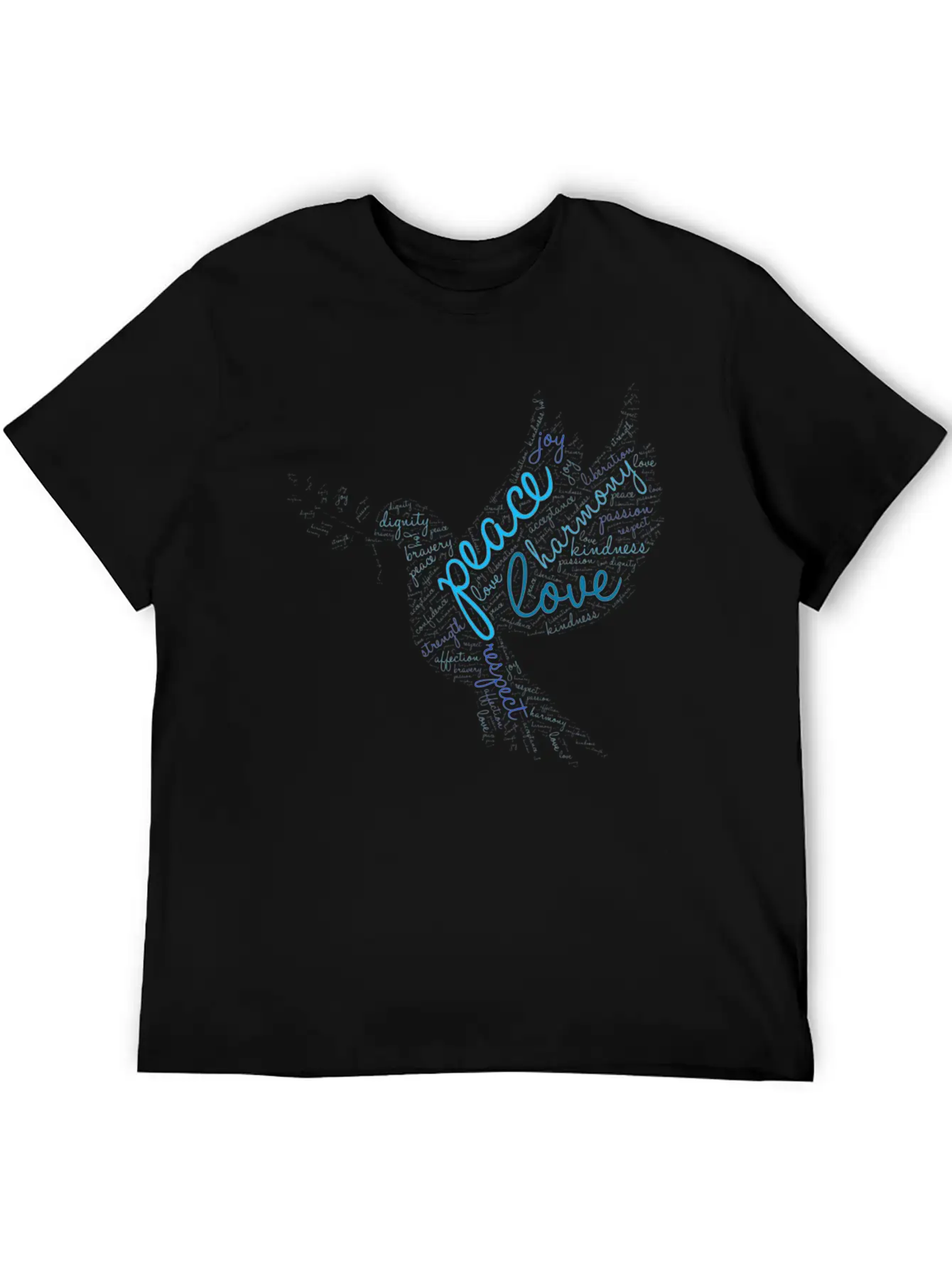 Peace Word Cloud On Light Stylish Everyday T-Shirt – Unisex Basic Cotton Tee