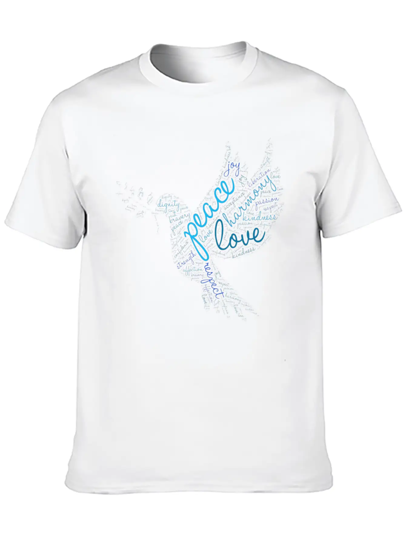 Peace Word Cloud On Light Stylish Everyday T-Shirt – Unisex Basic Cotton Tee