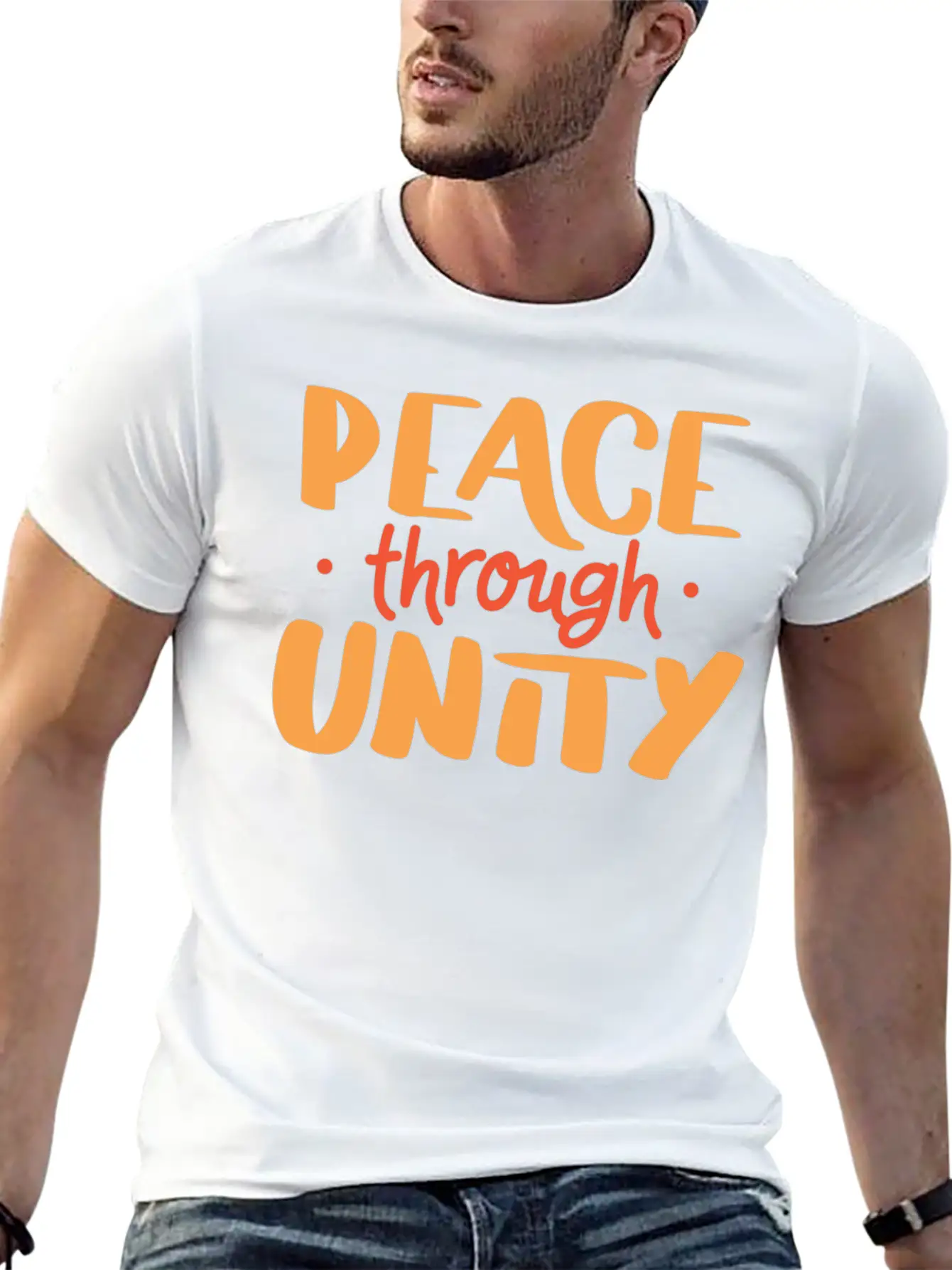 Peace World Peace Pacifist Pacifism Saying Unisex Short Sleeve Soft Cotton T-Shirt – Casual Everyday Wear