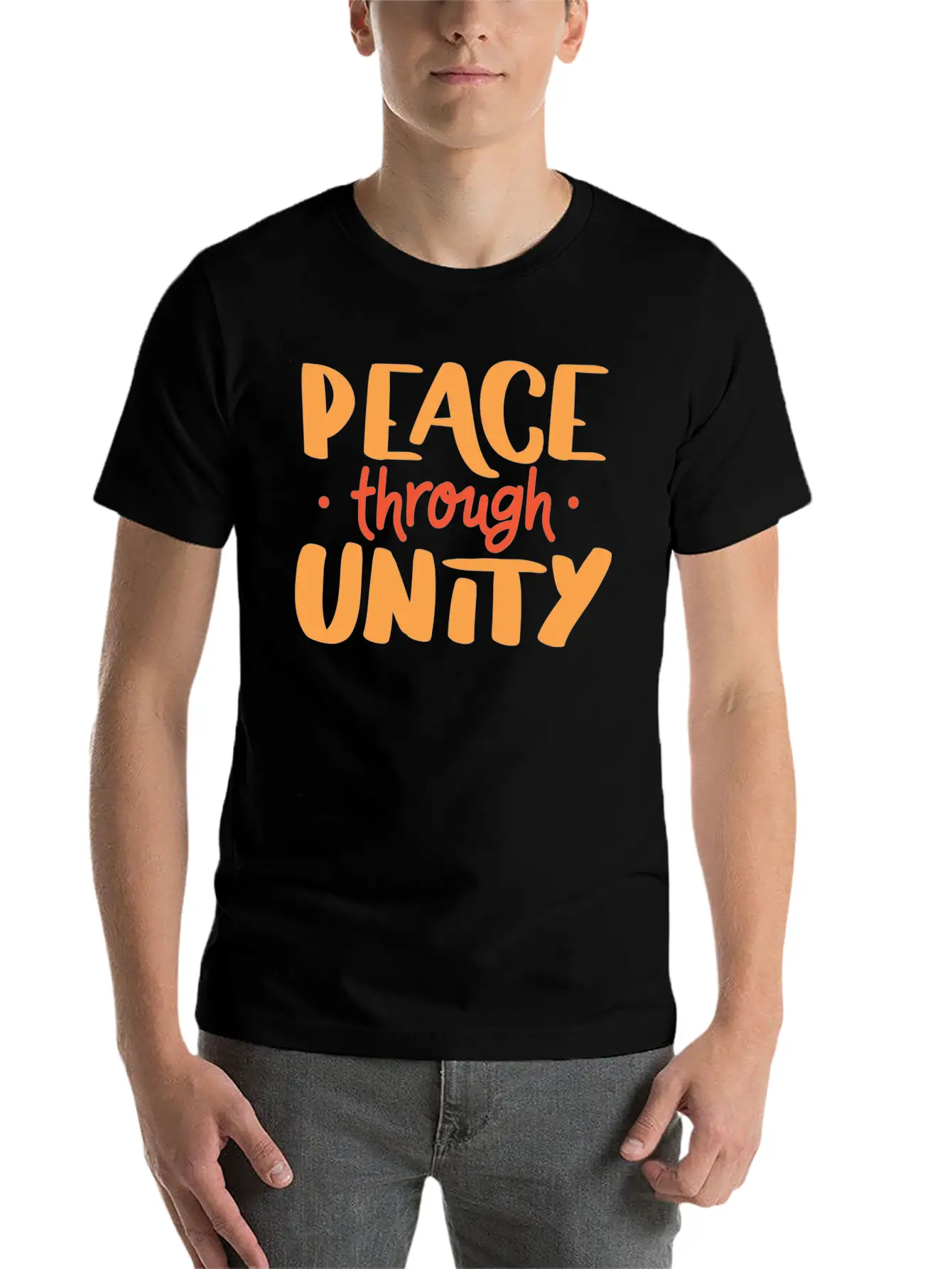 Peace World Peace Pacifist Pacifism Saying Unisex Short Sleeve Soft Cotton T-Shirt – Casual Everyday Wear