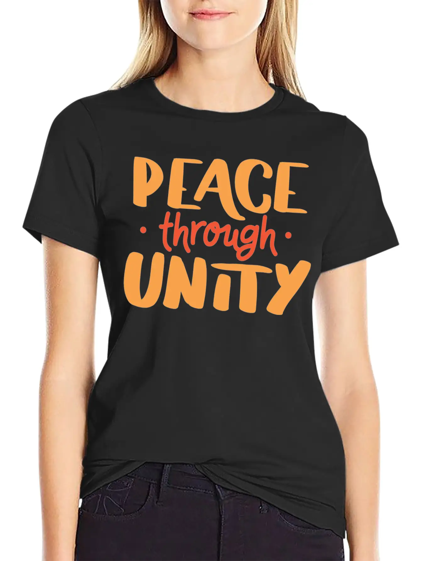 Peace World Peace Pacifist Pacifism Saying Unisex Short Sleeve Soft Cotton T-Shirt – Casual Everyday Wear