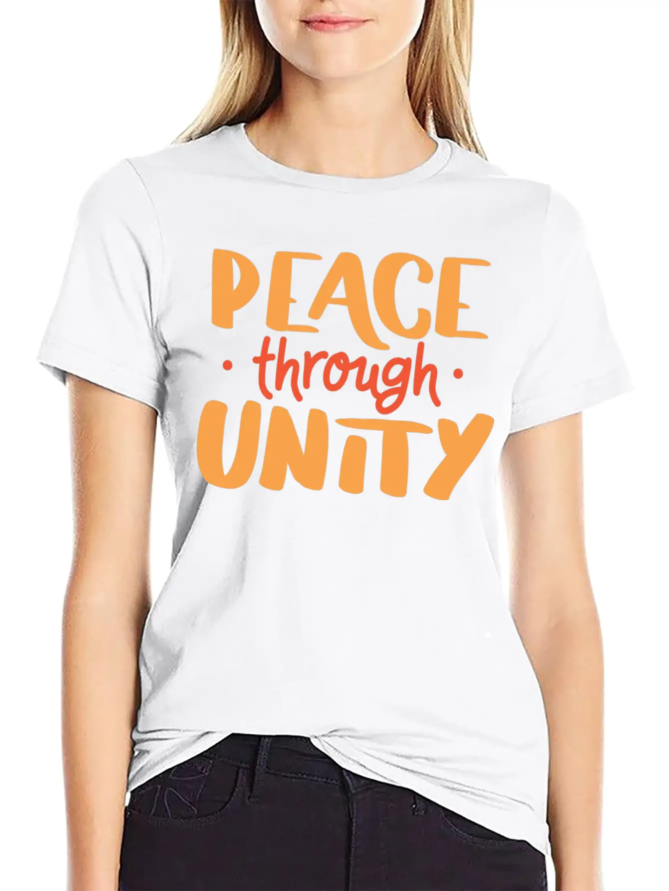 Peace World Peace Pacifist Pacifism Saying Unisex Short Sleeve Soft Cotton T-Shirt – Casual Everyday Wear