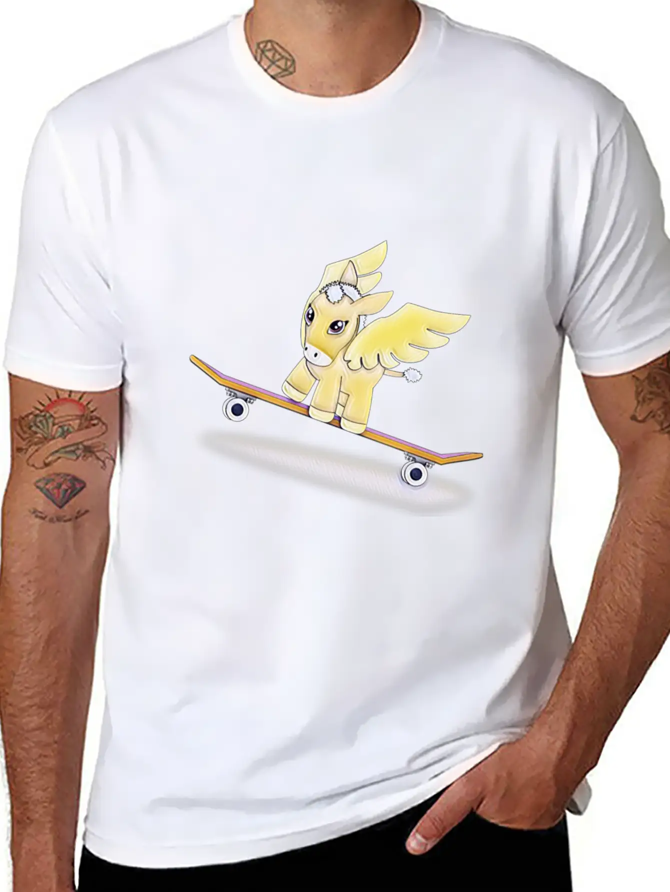 Pegasus Skater Essential Unisex Summer Tee – Soft Cotton Casual Fit