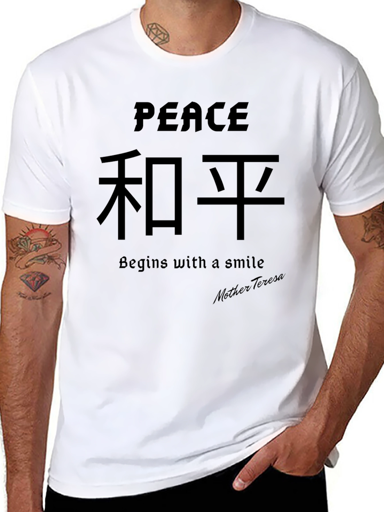 Peace Begins With a Smile Graphic T-Shirt