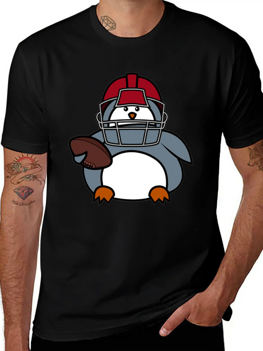 Penguin American Football Player Stylish Everyday T-Shirt – Unisex Basic Cotton Tee