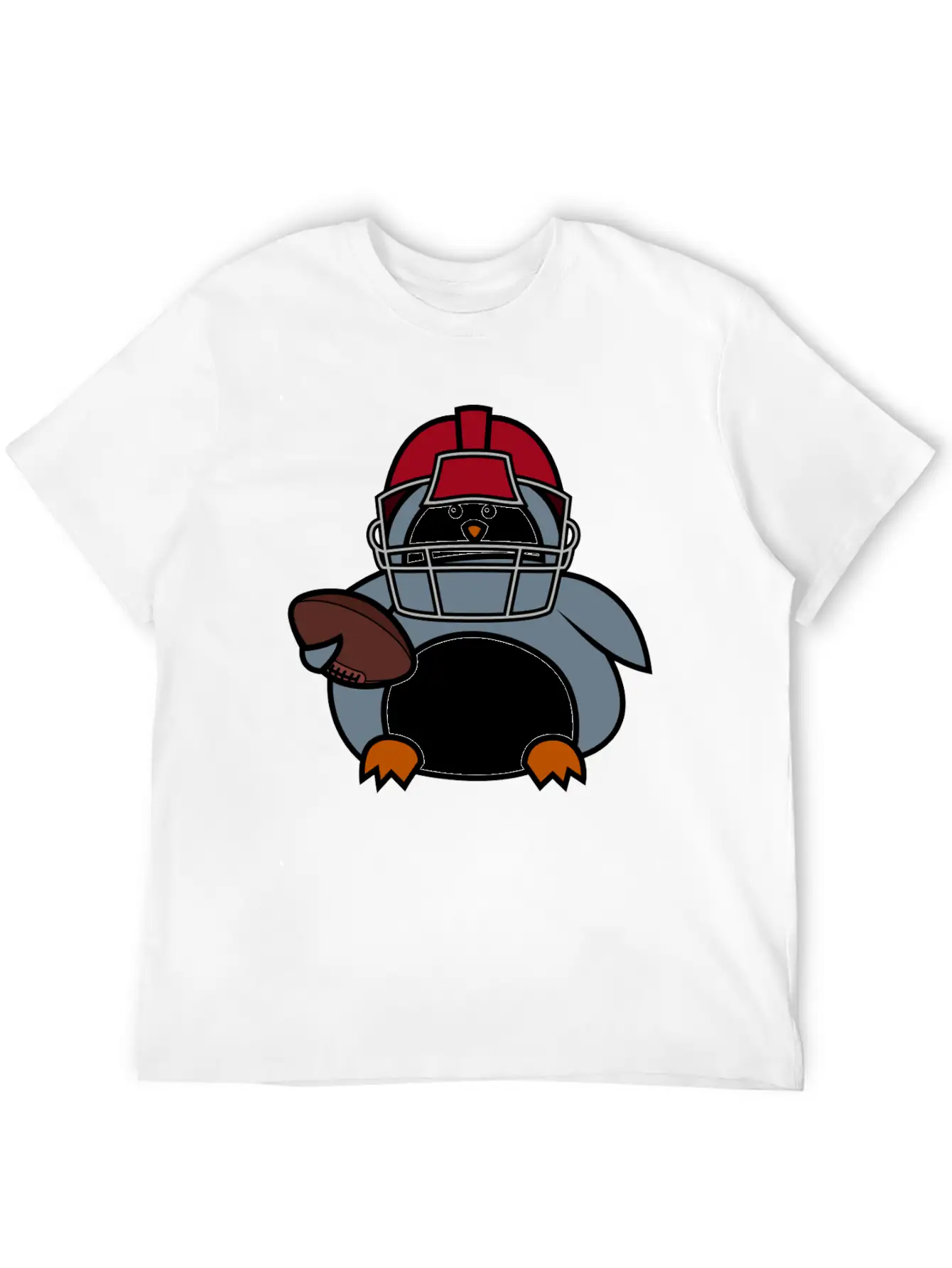 Penguin American Football Player Stylish Everyday T-Shirt – Unisex Basic Cotton Tee