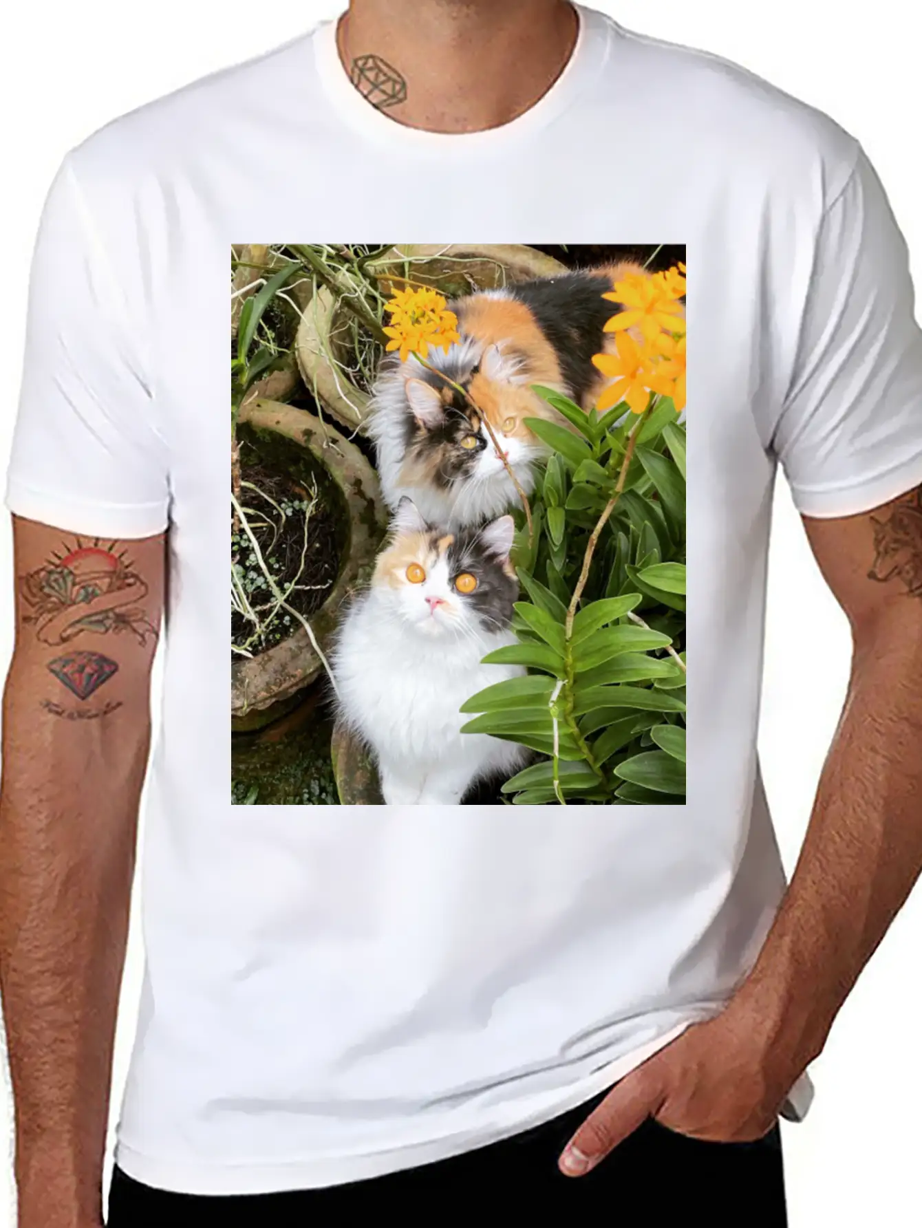 Penny & Patchi In 'Orchid Garden' Essential Unisex Summer Tee – Soft Cotton Casual Fit