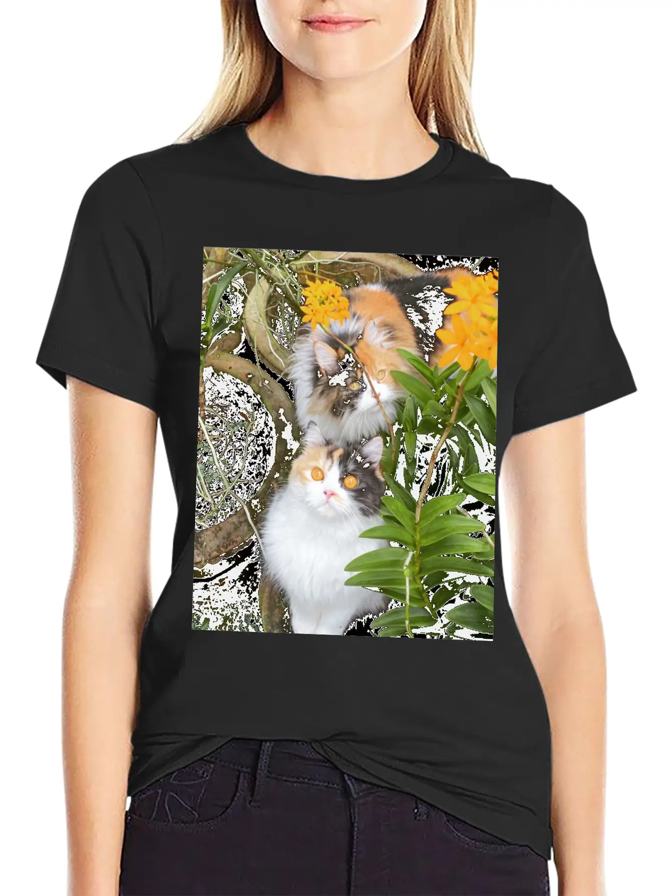 Penny & Patchi In 'Orchid Garden' Essential Unisex Summer Tee – Soft Cotton Casual Fit